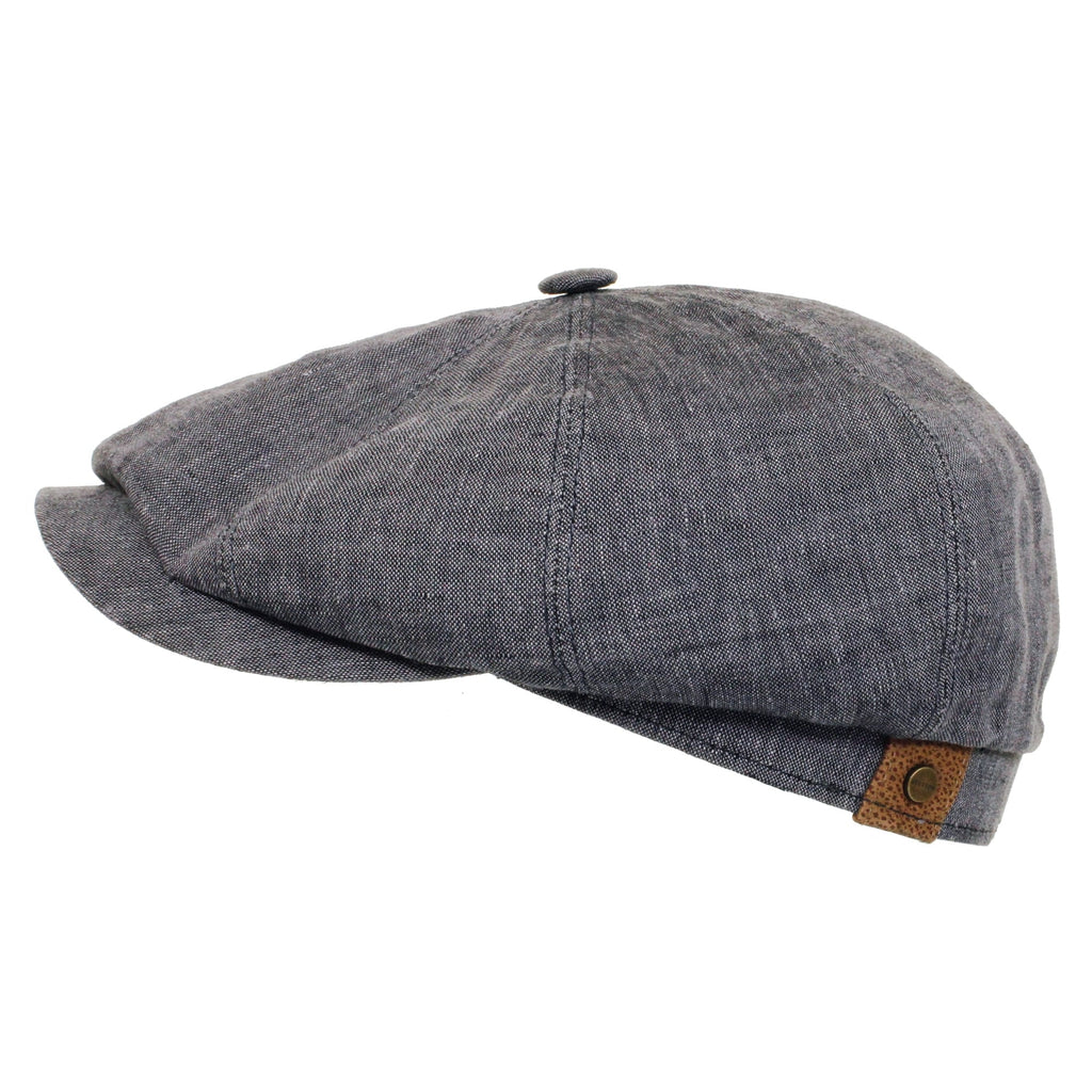 Hatteras Linen Newsboy Cap- Navy