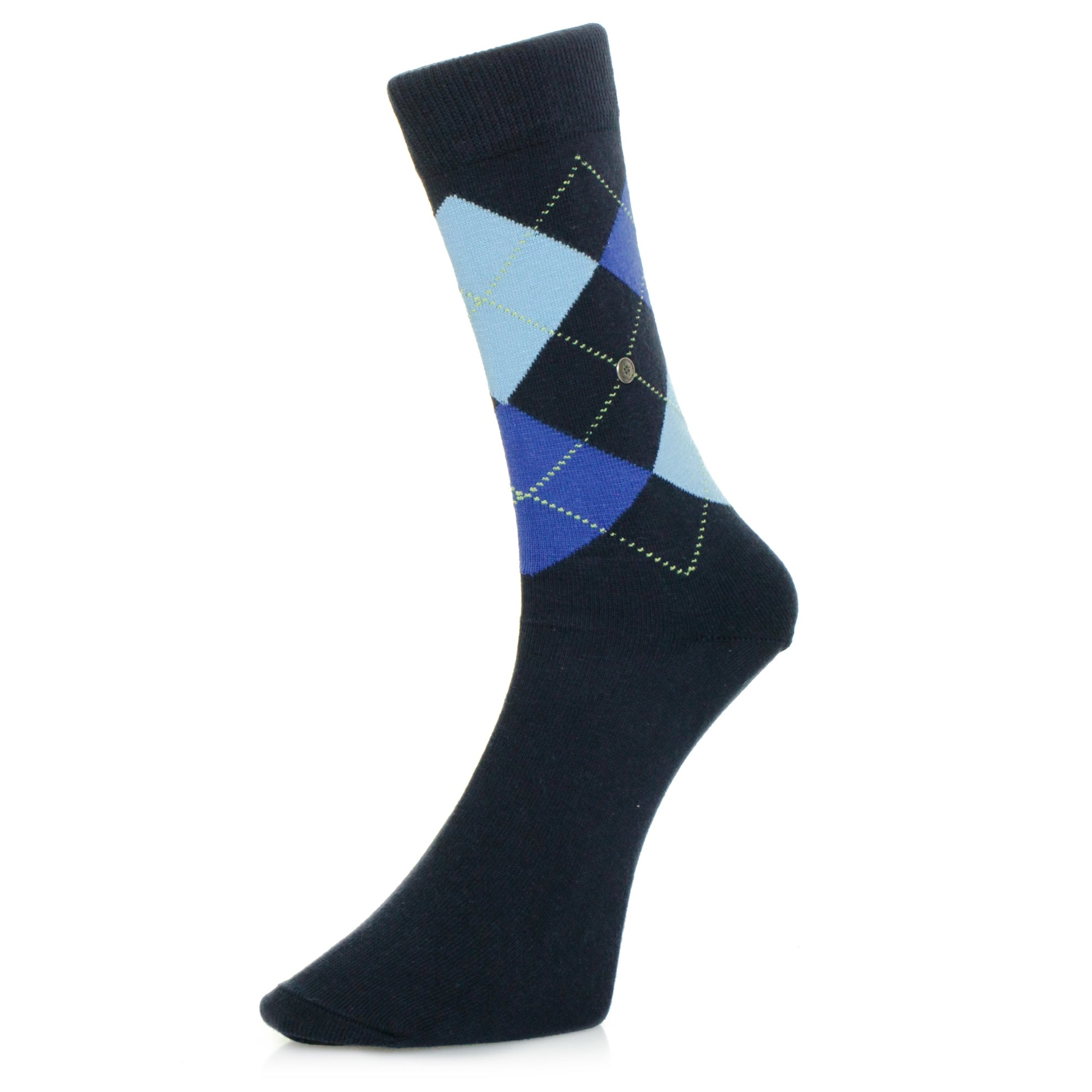 Navy Argyle King Socks