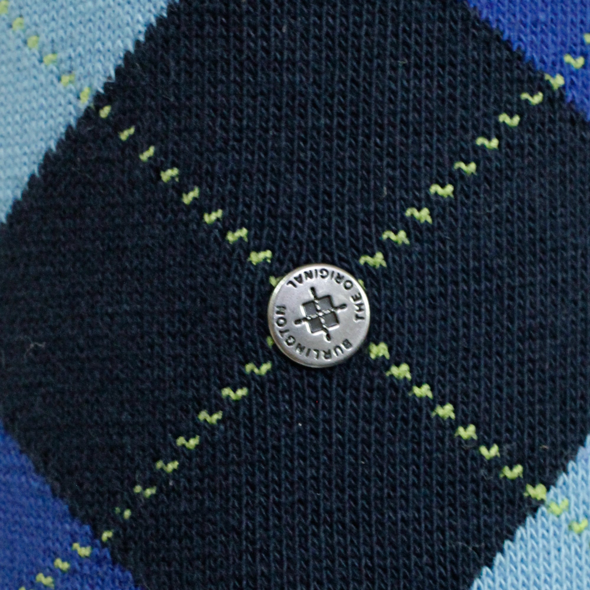 Navy Argyle King Socks