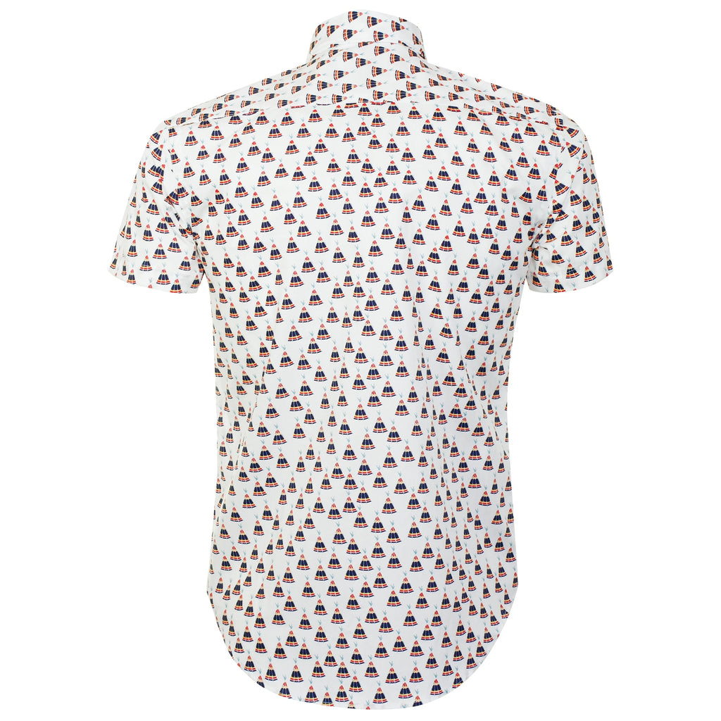 Naked and Famous Teepee Print White Shirt 120851130