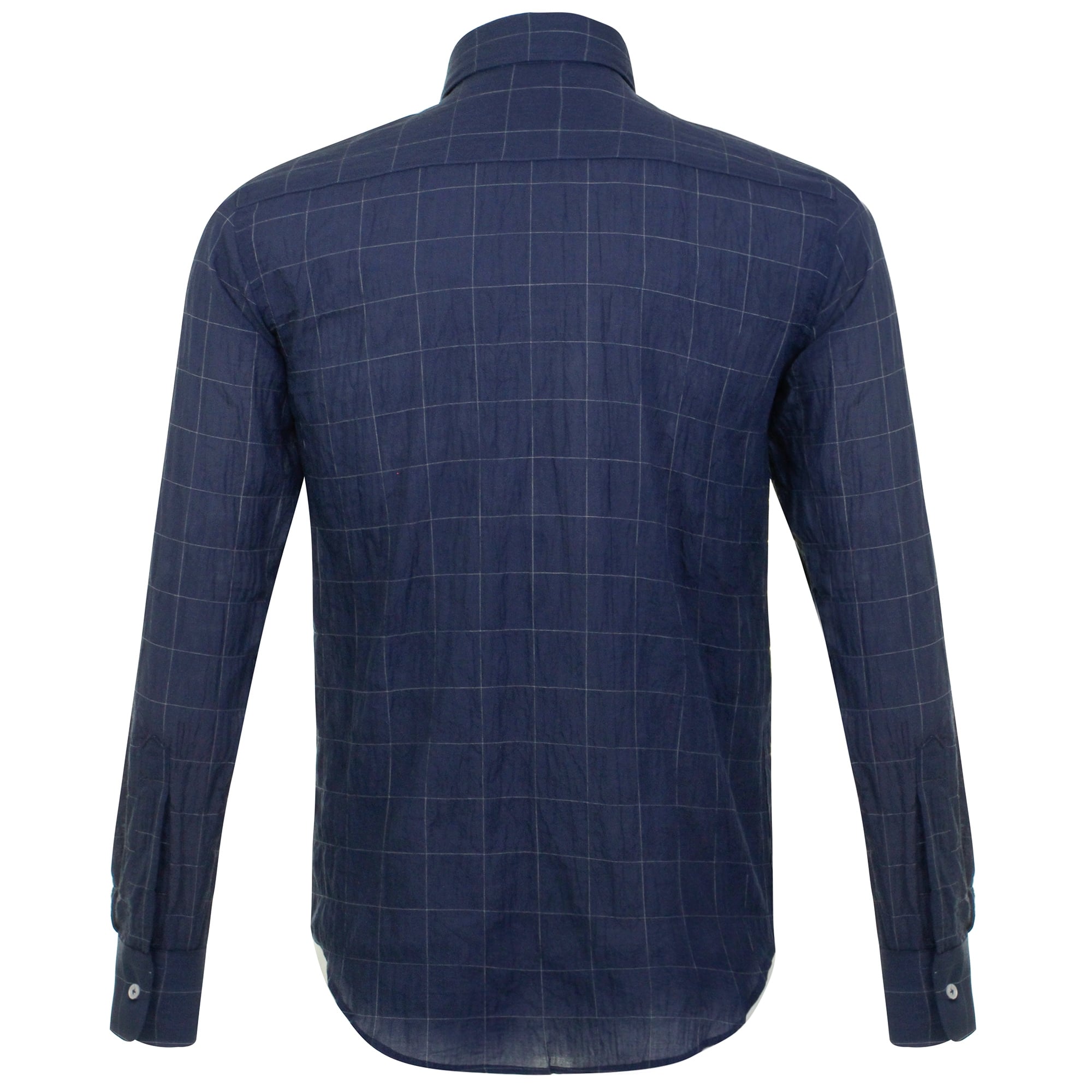 Naked and Famous Lightweight Windwpane Navy Shirt 120218524