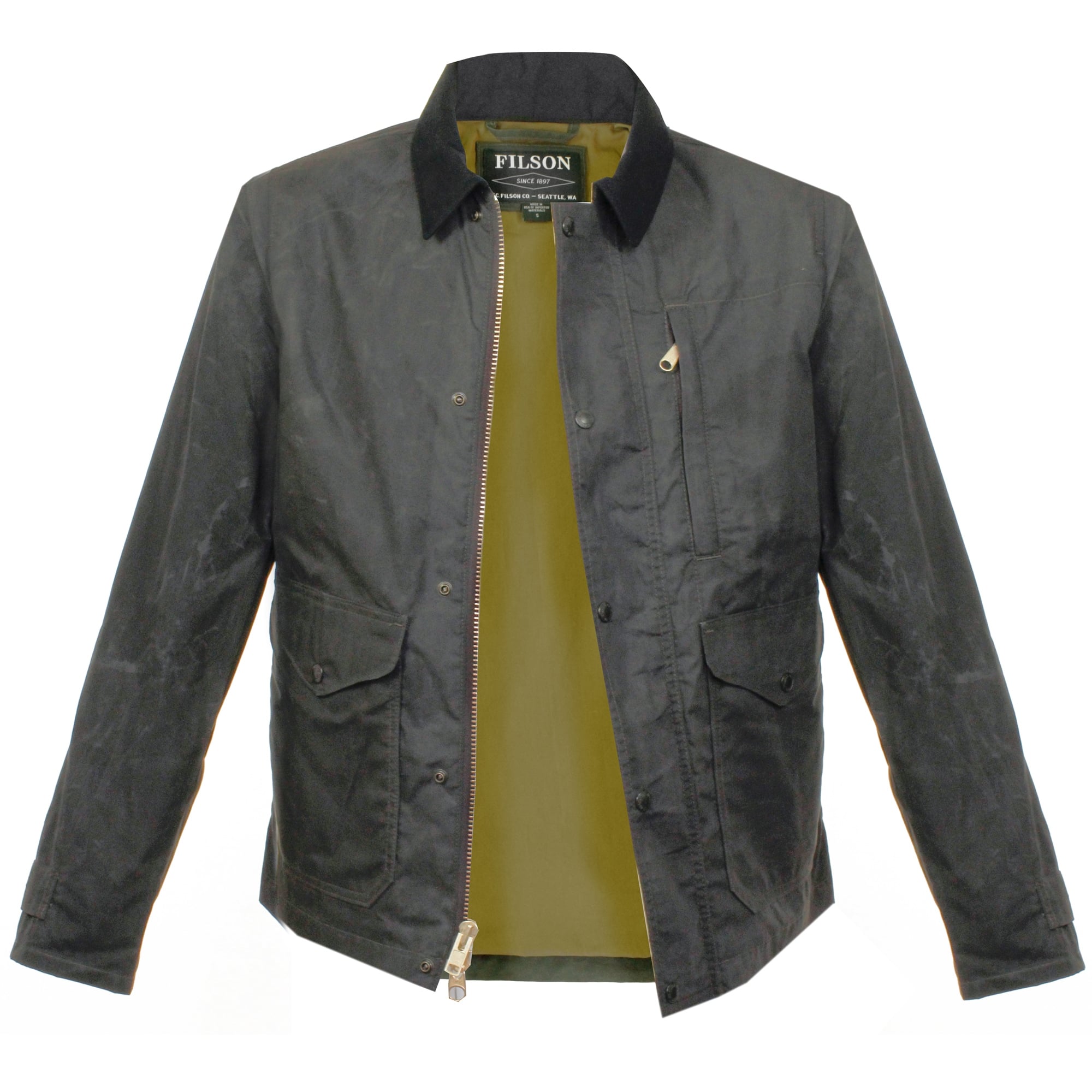 Filson Short Mile Marker Black Waxed Jacket 7060304