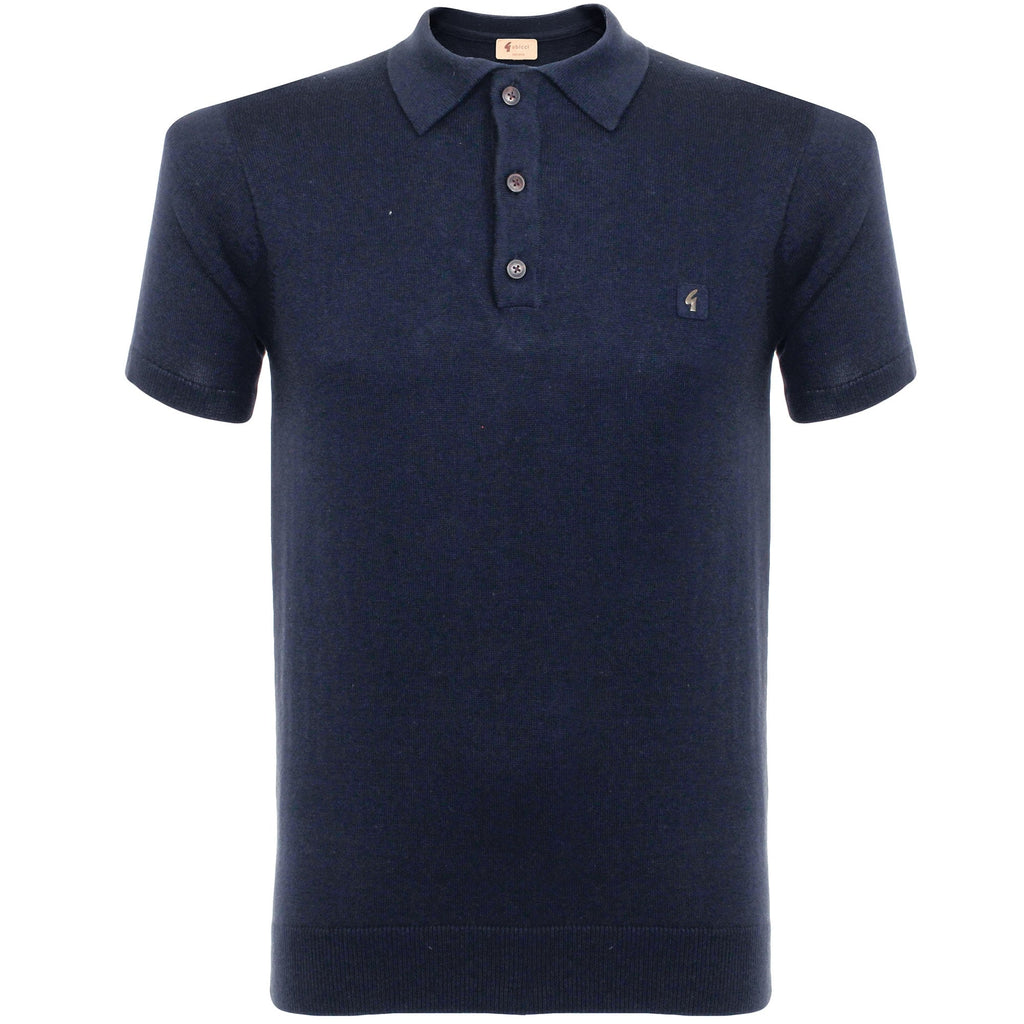 Gabicci Knit Navy Polo Shirt V38GK04