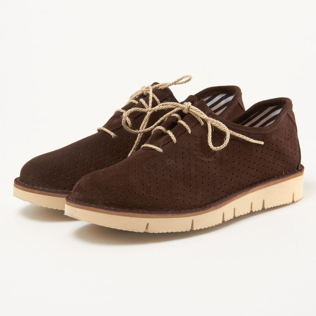 Fracap Forata Dark Brown Suede Shoes F220
