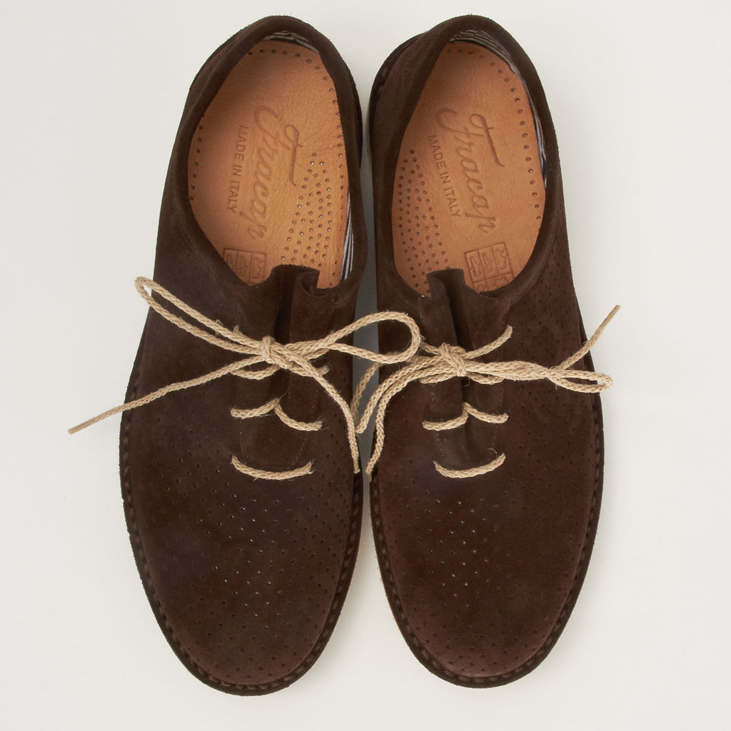 Fracap Forata Dark Brown Suede Shoes F220