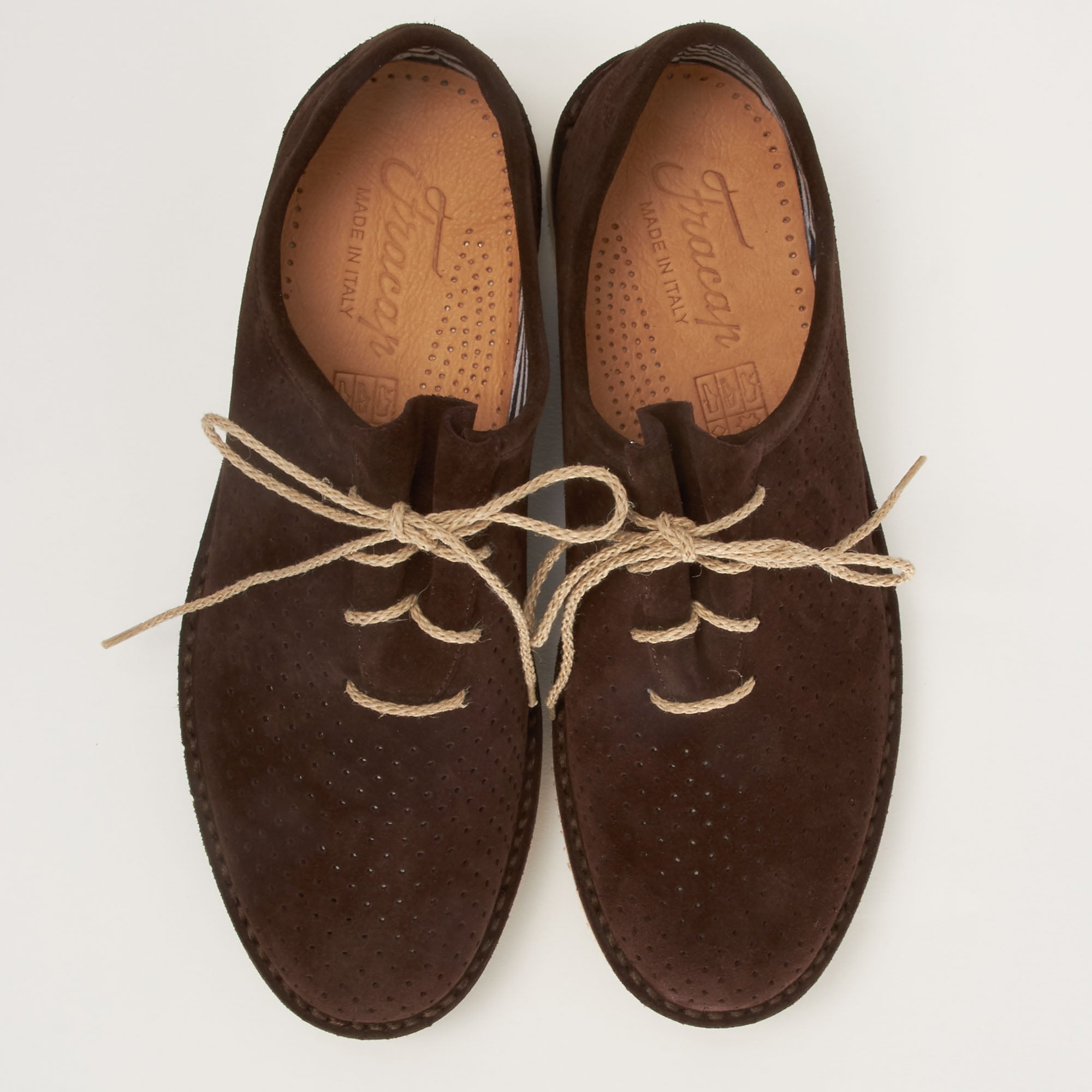 Fracap Forata Dark Brown Suede Shoes F220