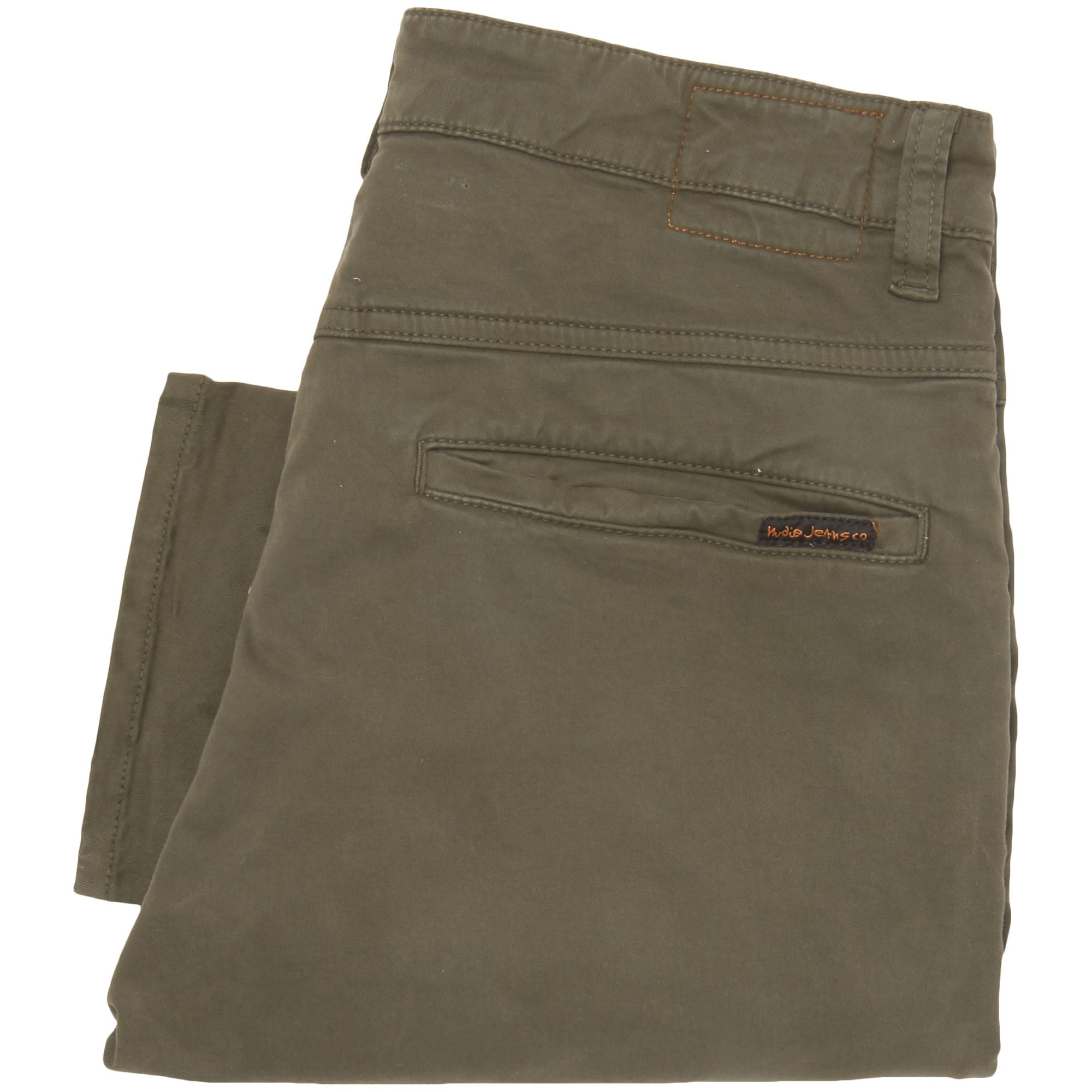 Nudie Jeans Slim Adam Bunker Olive Green Chino Pants 12011