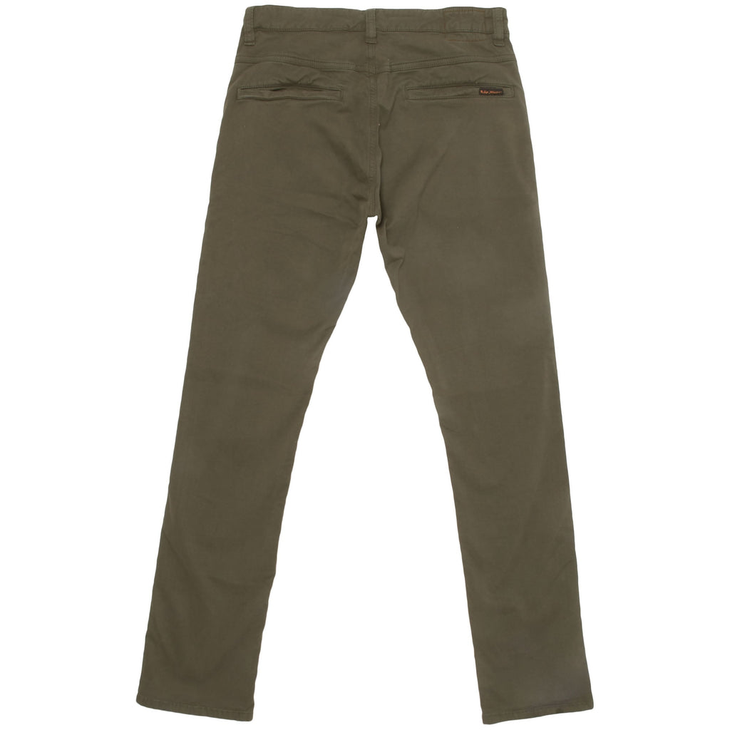Nudie Jeans Slim Adam Bunker Olive Green Chino Pants 12011
