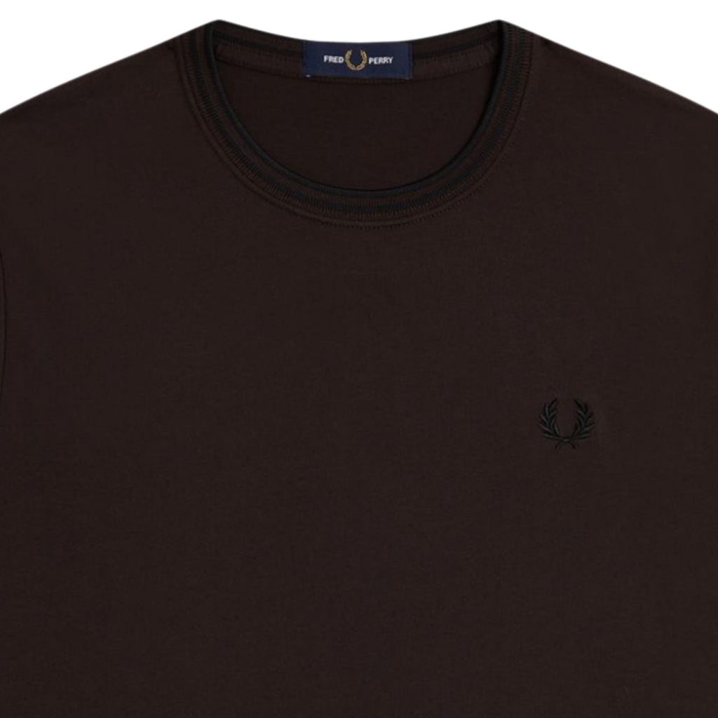 Fred Perry Twin Tipped T-Shirt - Rich Brown