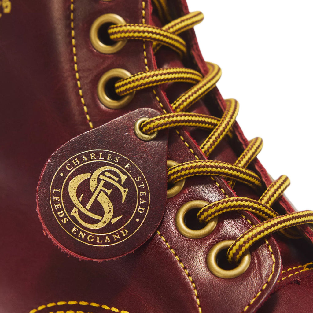 Dr. Martens Made In England 1460 Cappers Classic Calf Leather Lace Up Boots - Burgundy