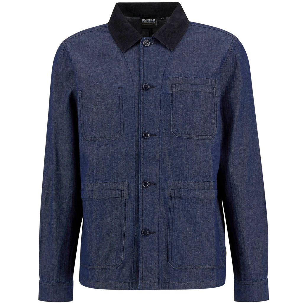Barbour International Piligan Herringbone Denim Overshirt - Indigo