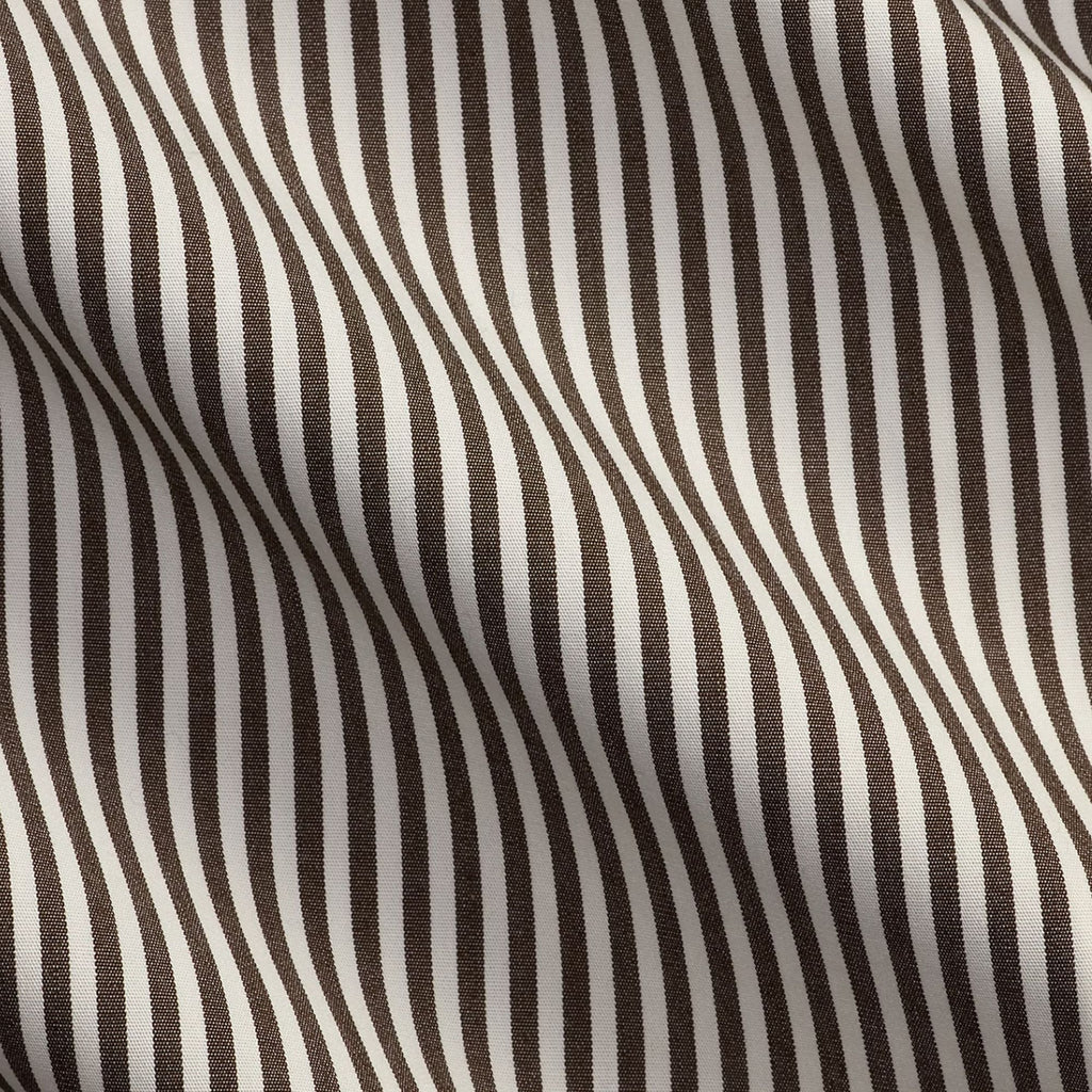 Polo Ralph Lauren Custom Fit Striped Stretch Poplin Shirt - Nutmeg Brown/White