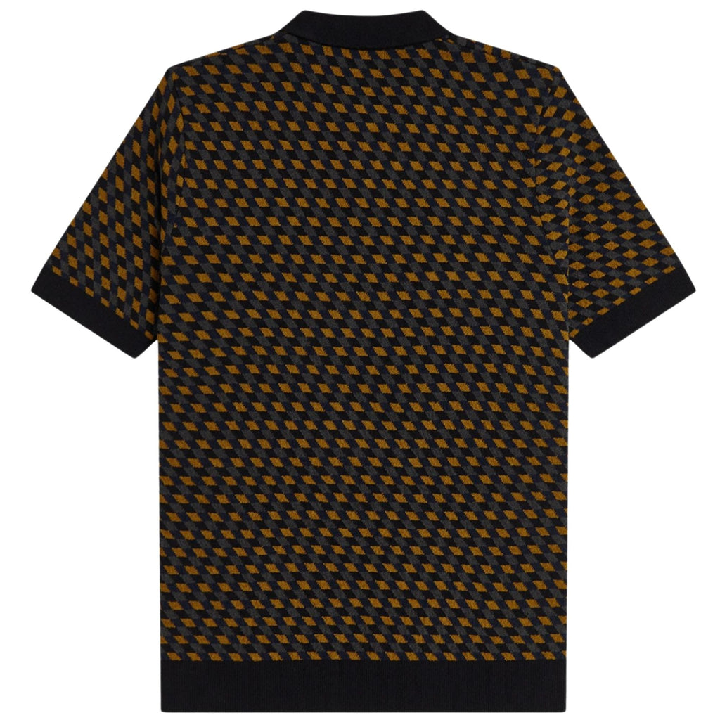 Fred Perry Geometric Knitted Shirt - Caramel