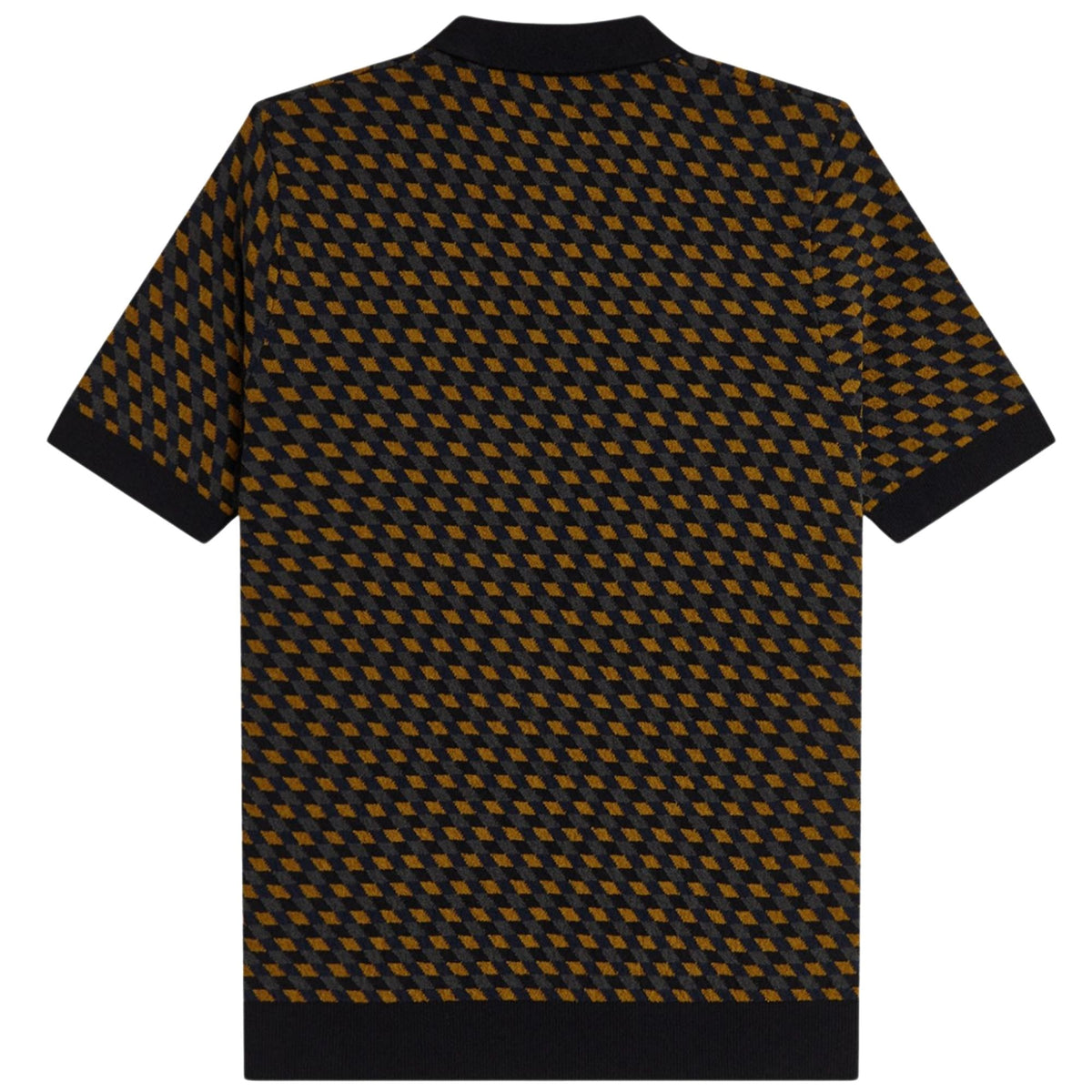 Fred Perry Geometric Knitted Shirt - Caramel