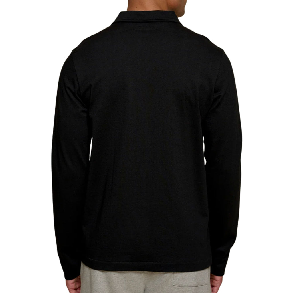Merz b Schwanen 2MPOLO01LS Mid-Century Machine Refined Fit Polo Longsleeve - Deep Black
