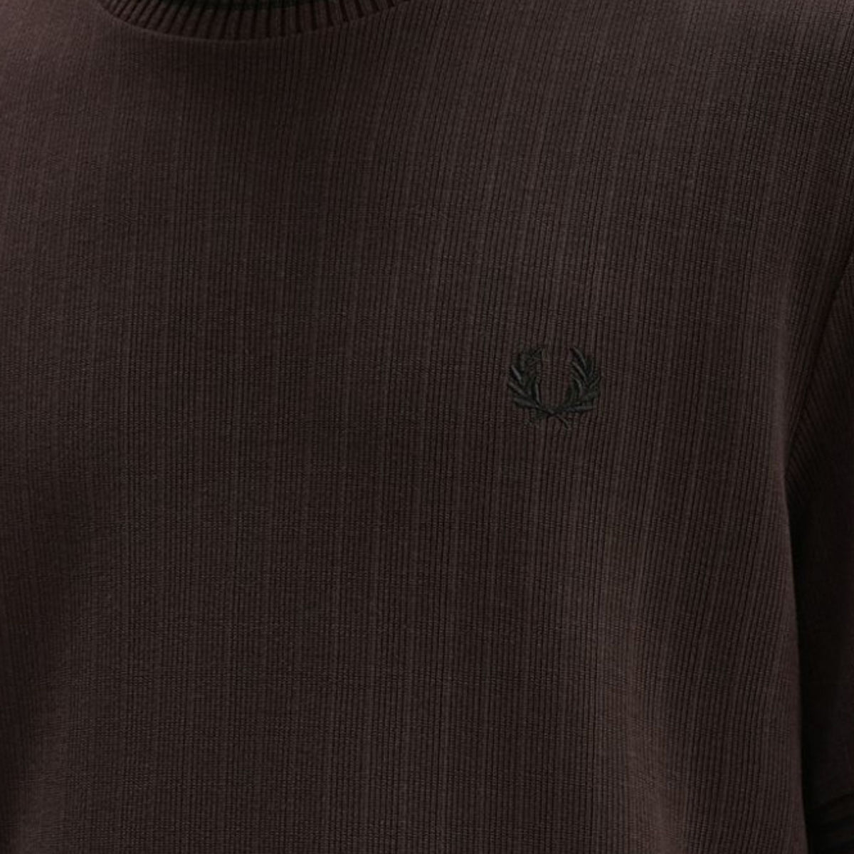 Fred Perry Ribbed Jersey T-Shirt - Rich Brown
