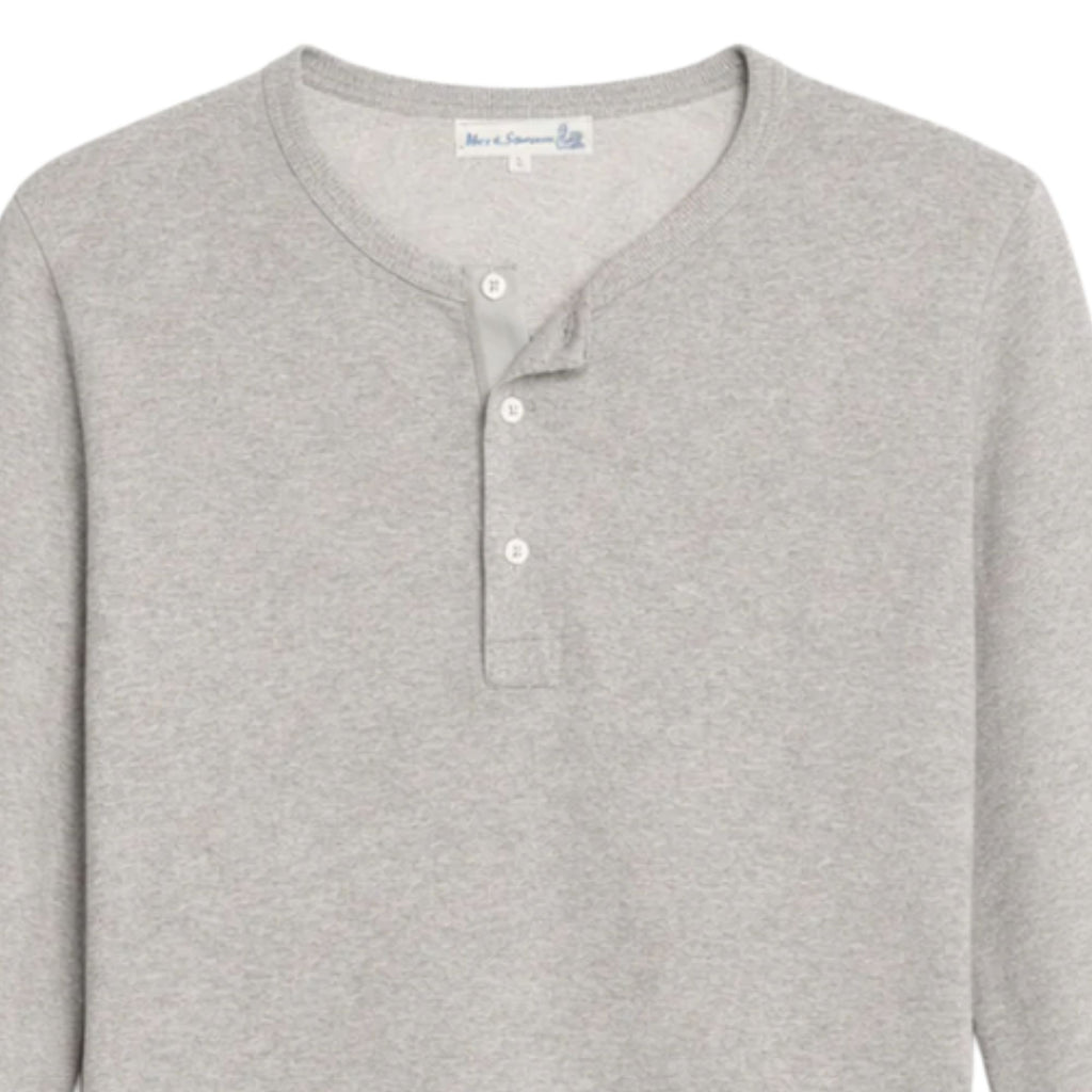 Merz b Schwanen 2M06 Vintage Machine Refined Classic Fit Long Sleeve Henley - Grey
