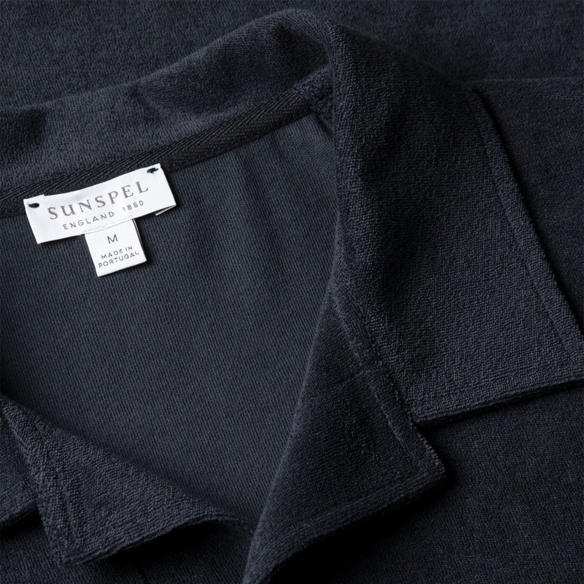 Sunspel Towelling Polo Shirt - Navy