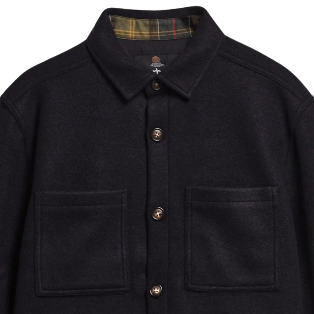 Barbour Marltown Tailored Wool Blend Overshirt - Navy Marl