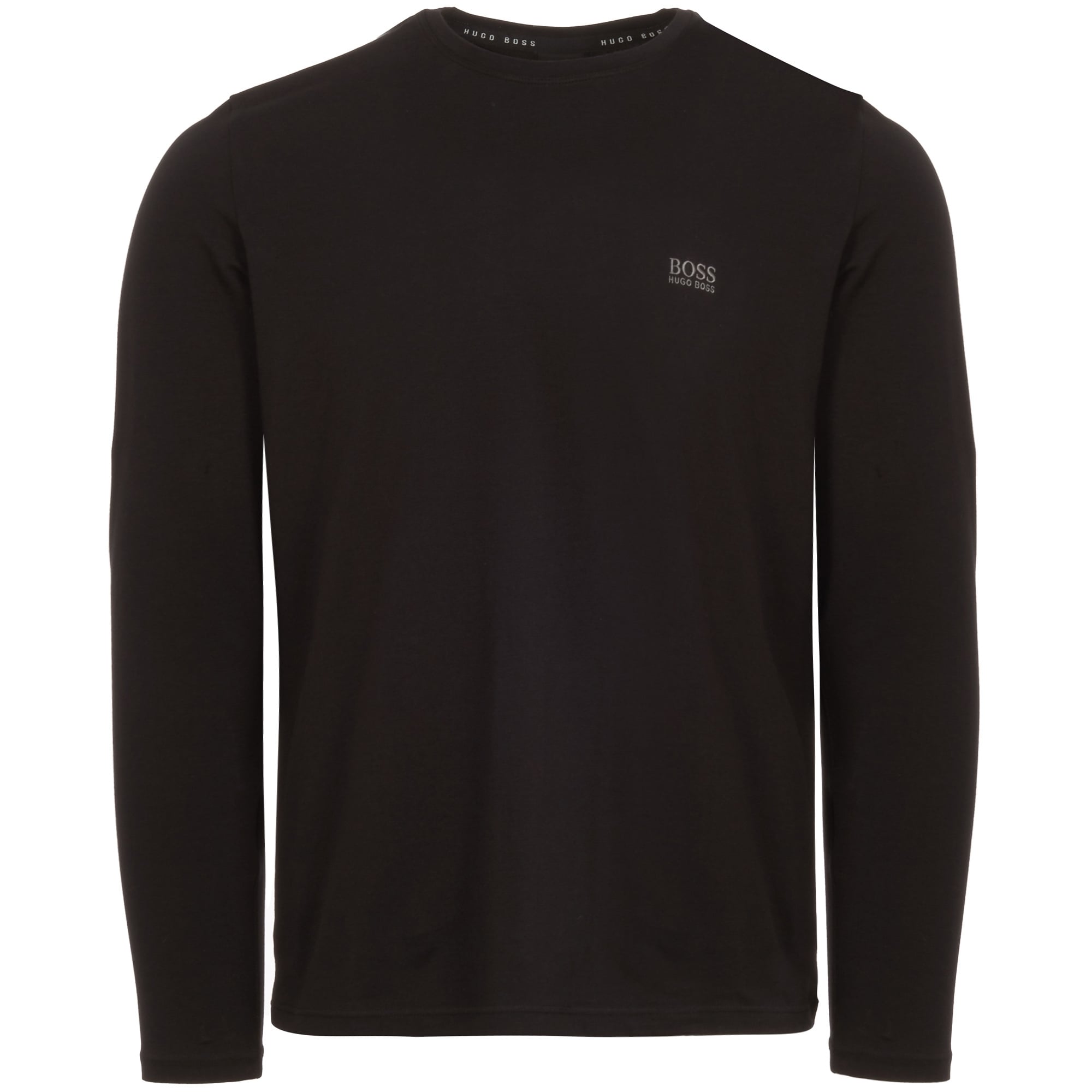 Black Long Sleeve Stretch Cotton T-Shirt