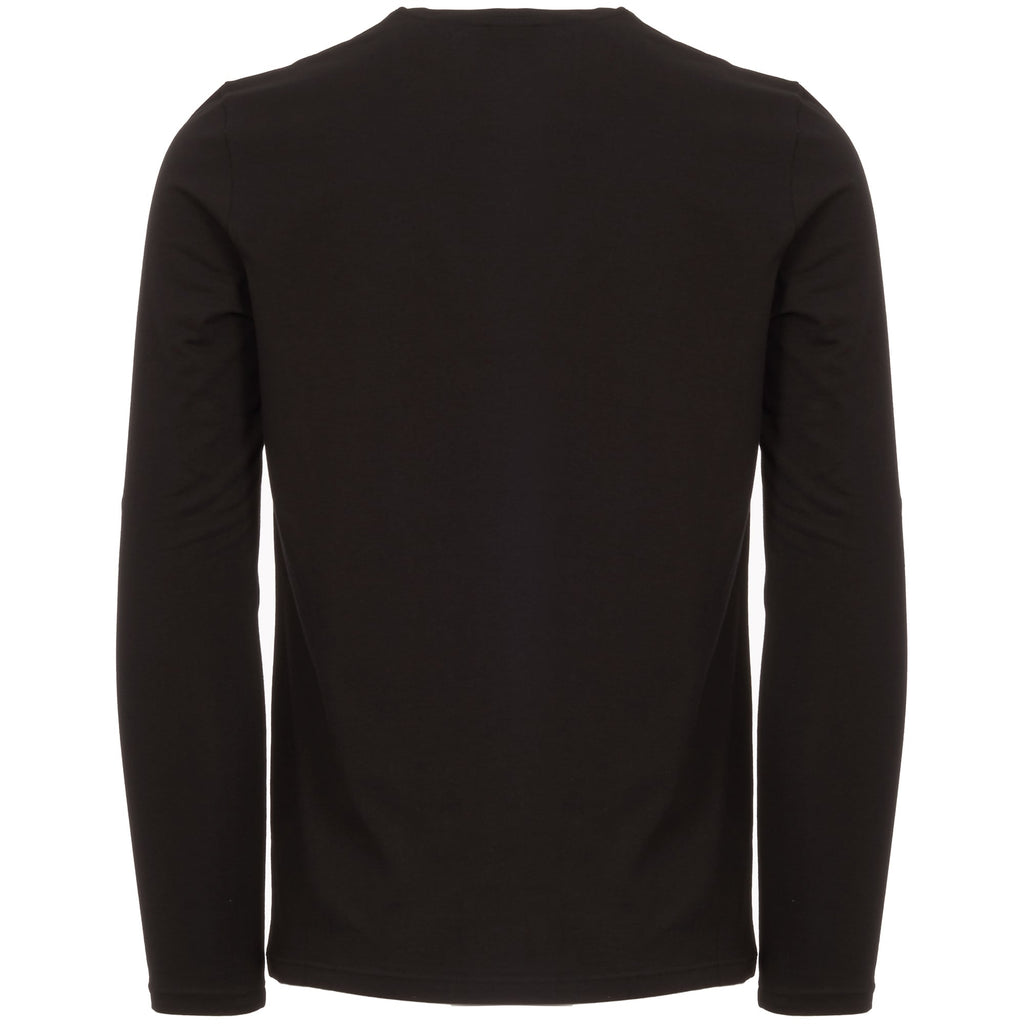 Black Long Sleeve Stretch Cotton T-Shirt