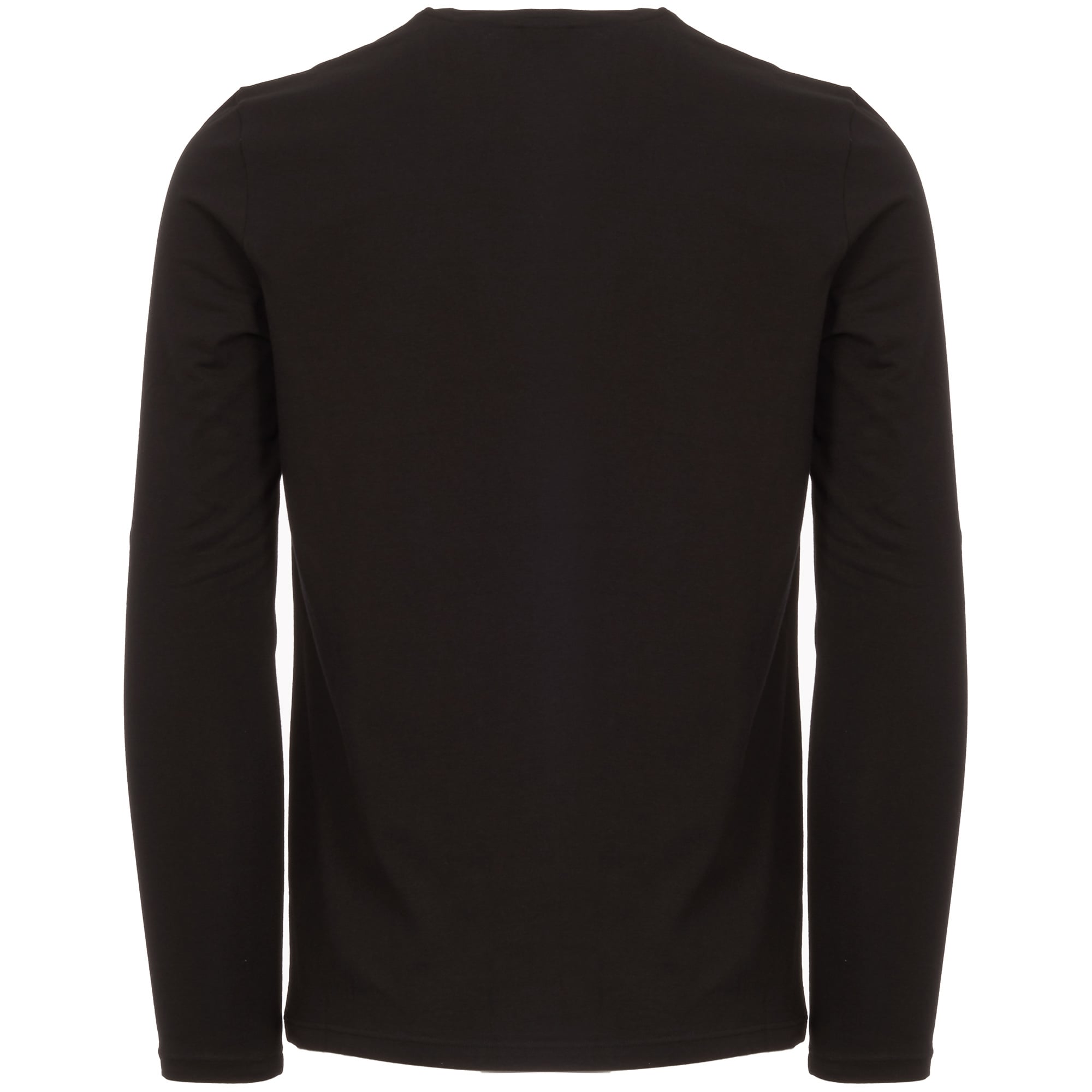 Black Long Sleeve Stretch Cotton T-Shirt