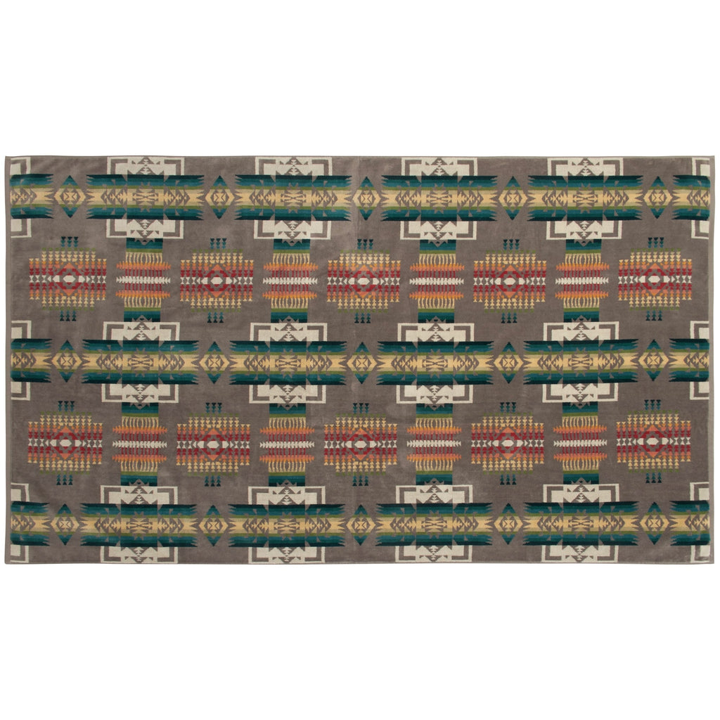 Oversized Jacquard Beach Towel - Grey