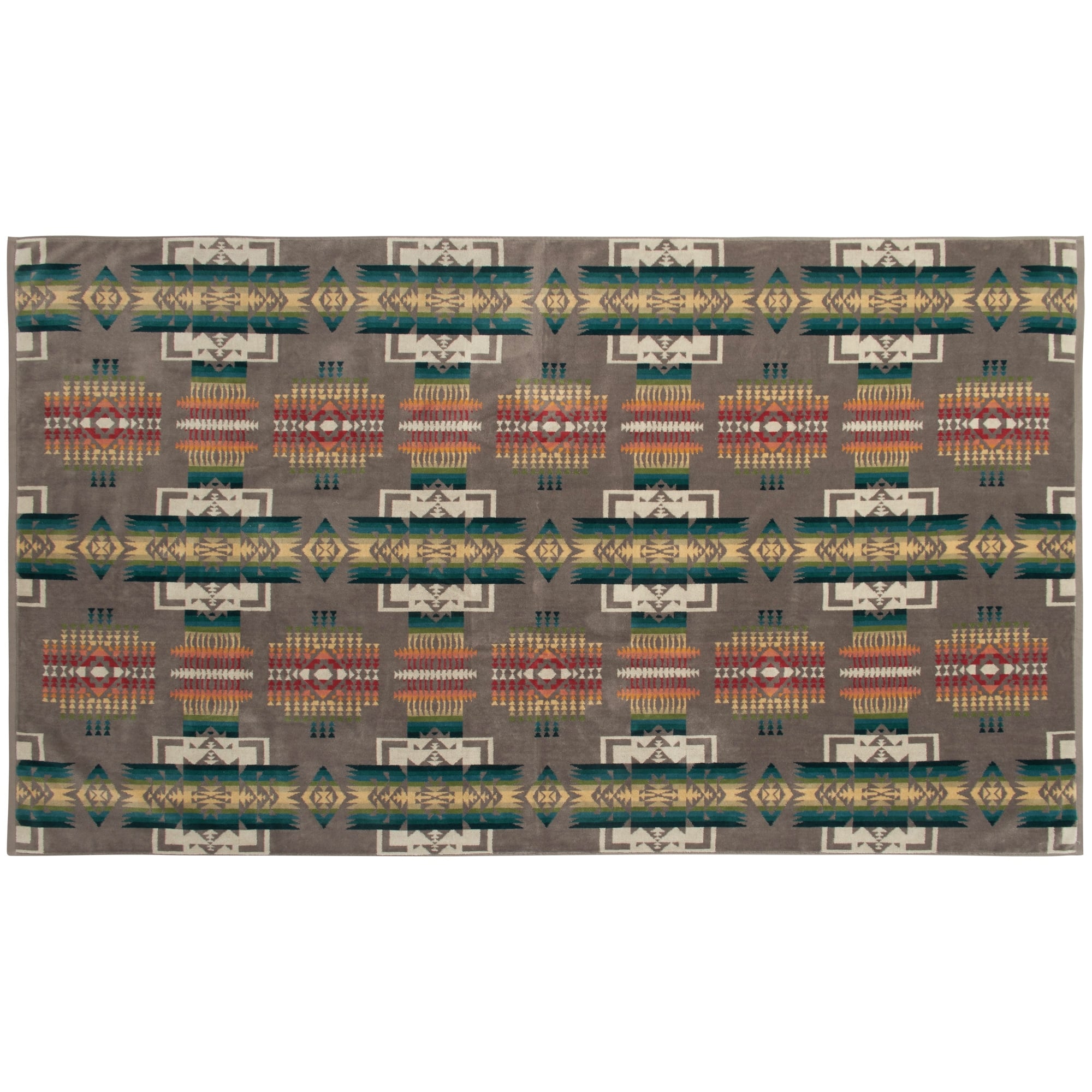 Oversized Jacquard Beach Towel - Grey