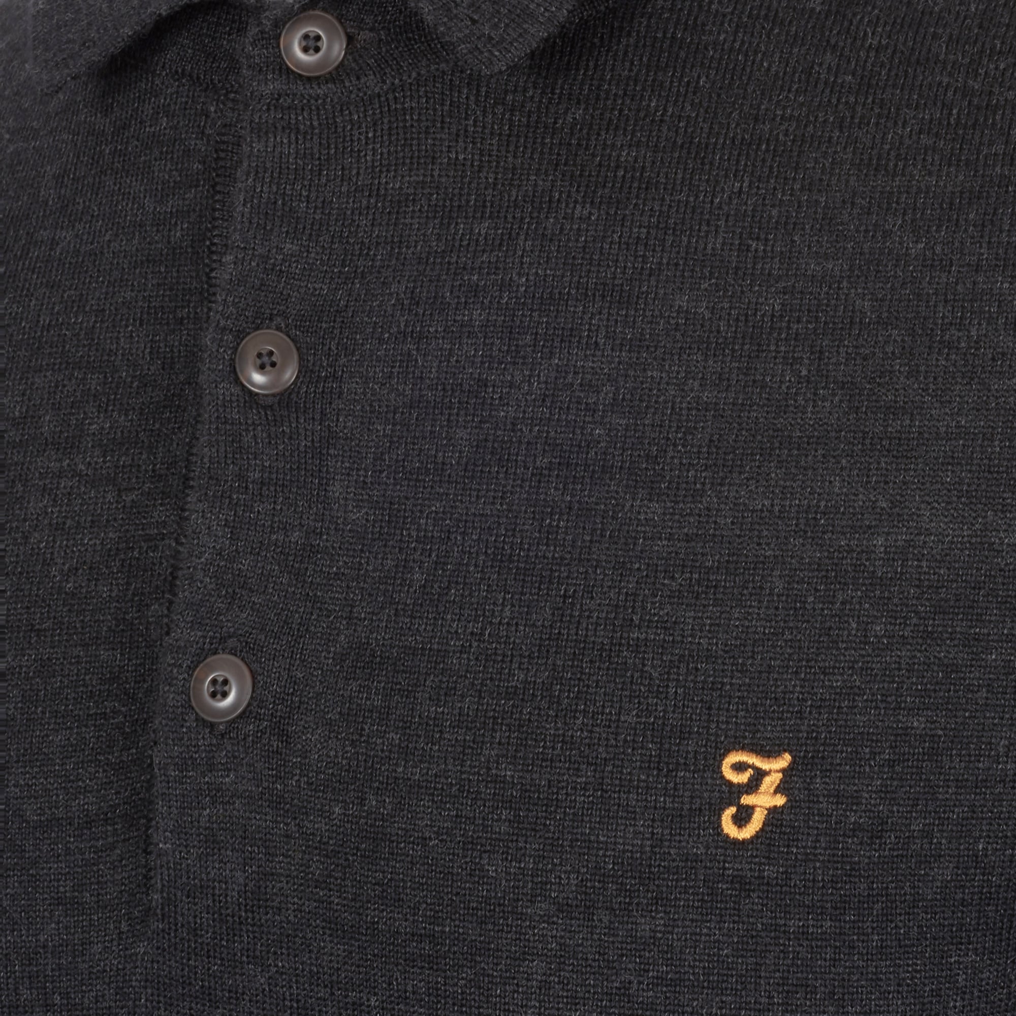 Maidwell Knitted Polo Shirt - Dark Asphalt