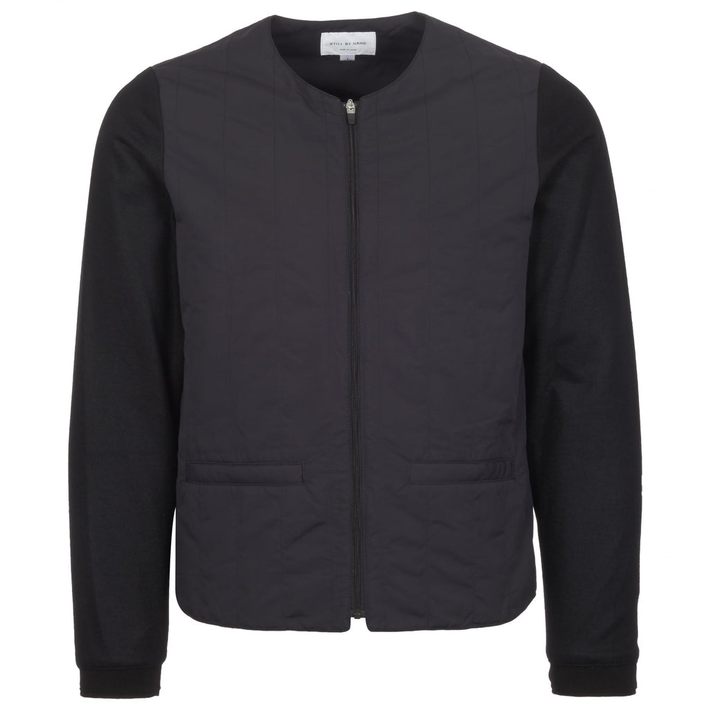 Still By Hand Black Crew Neck Blouson Jacket