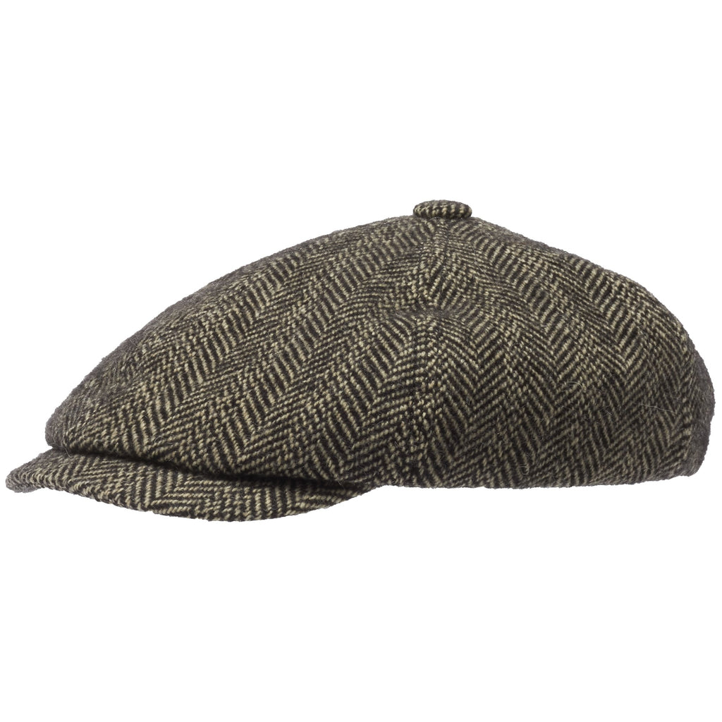Stetson Hats Virgin Wool 6-Panel Flat Cap- Herringbone