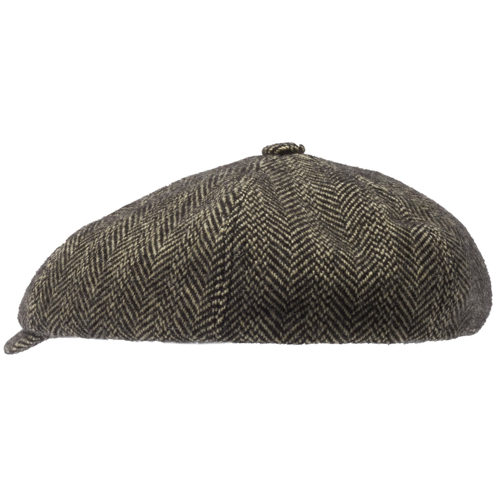 Stetson Hats Virgin Wool 6-Panel Flat Cap- Herringbone