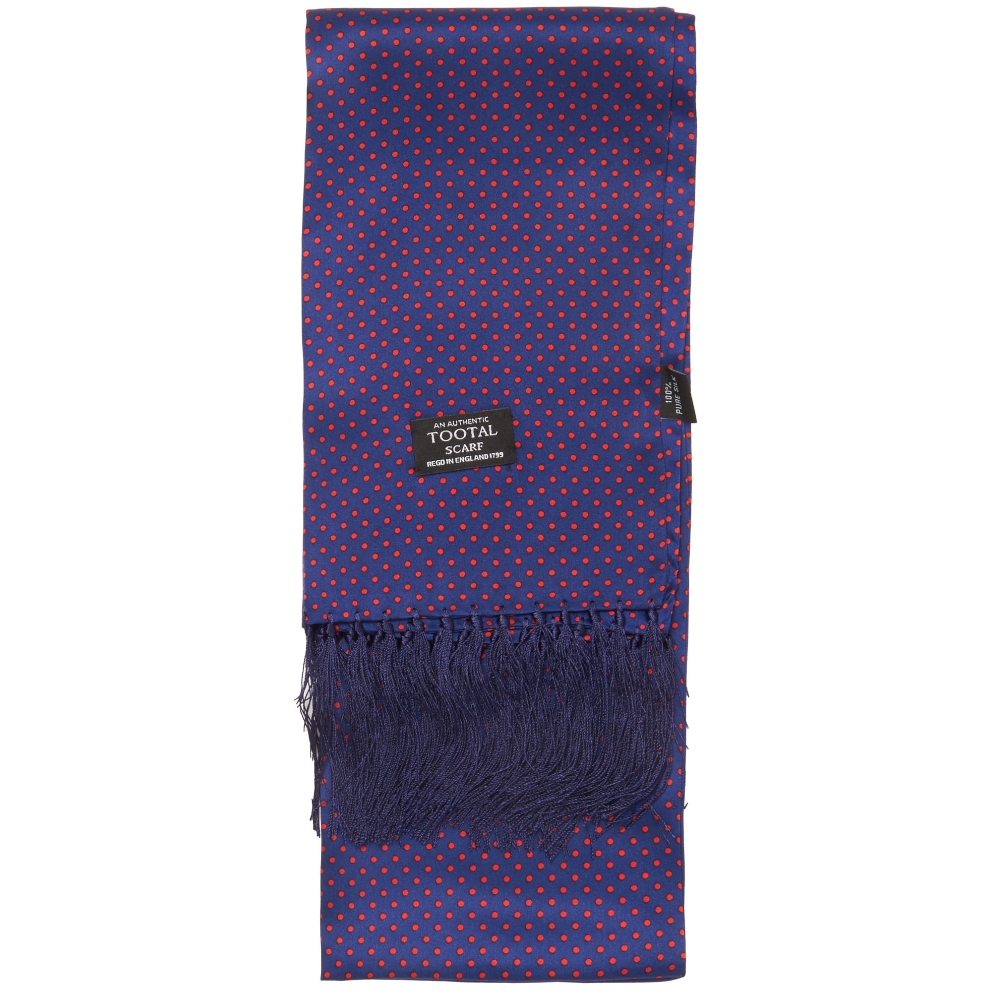Tootal Vintage Navy Polka Dot Silk Scarf TL3805 058