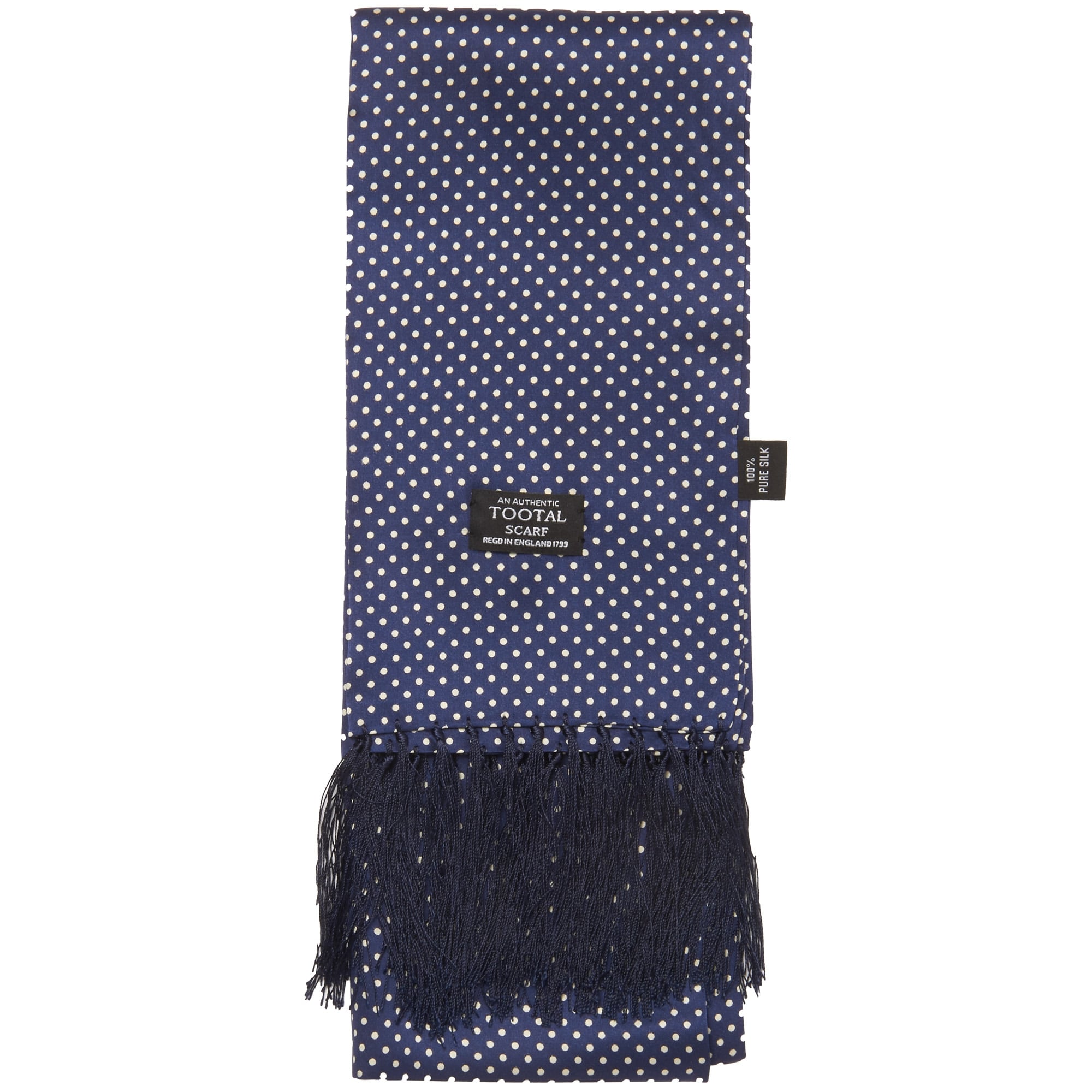 Blue Polka Dot Silk Scarf