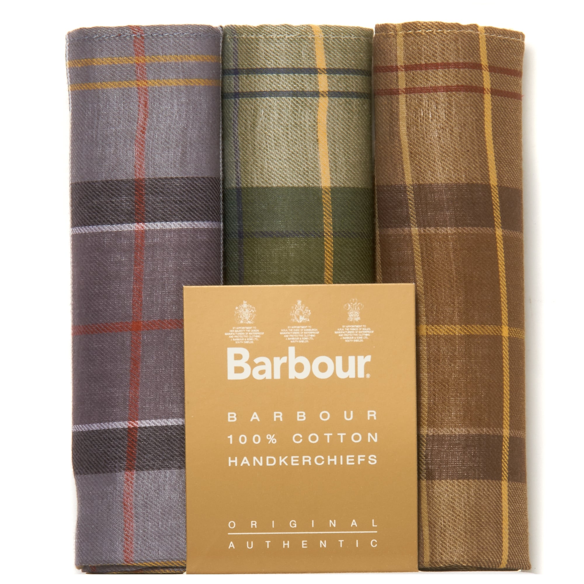 Barbour Three Pack Tartan Handkerchief Set