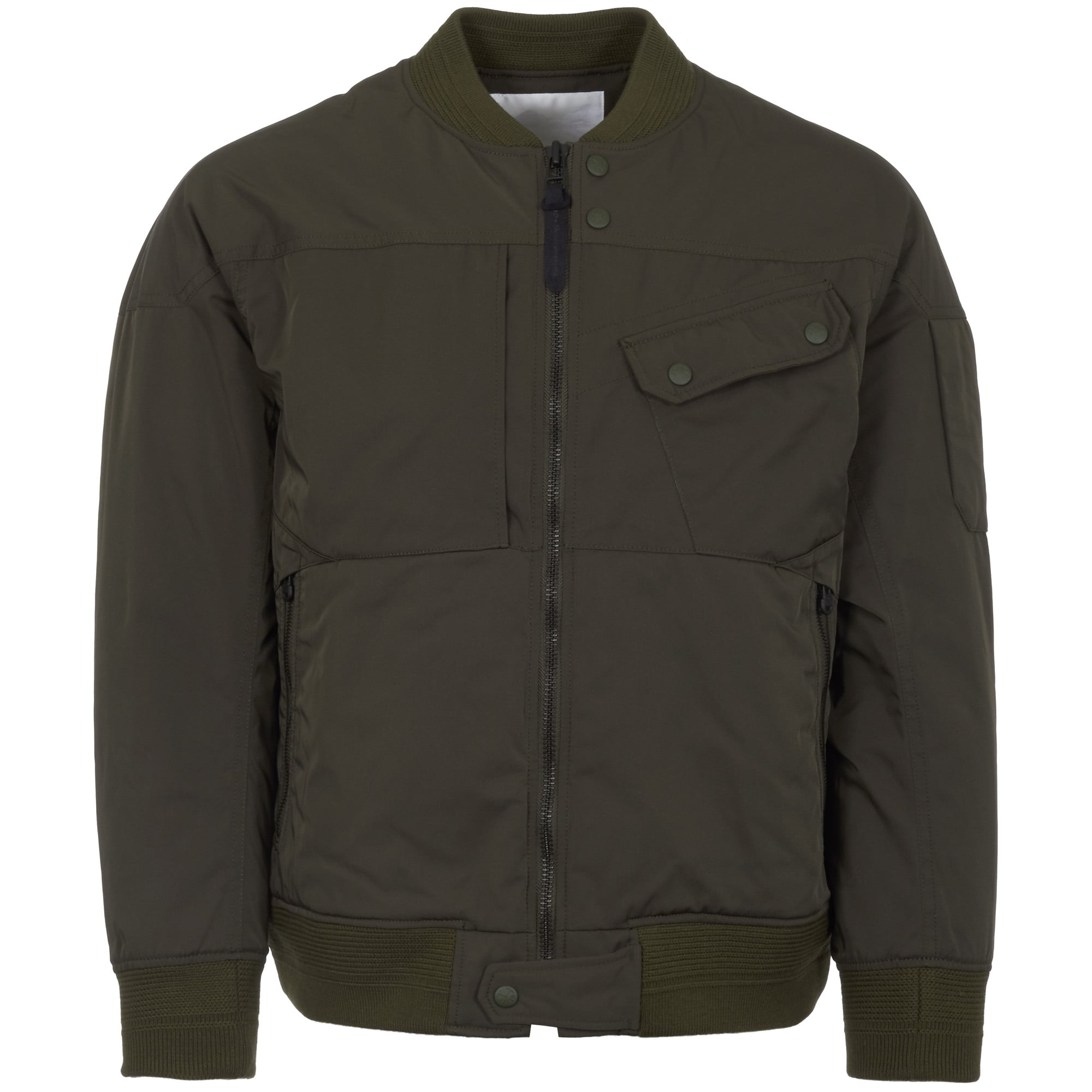 White Mountaineering Khaki Gore Windstopper Twill Yoke Sleeve MA-1 Bomber Jacket