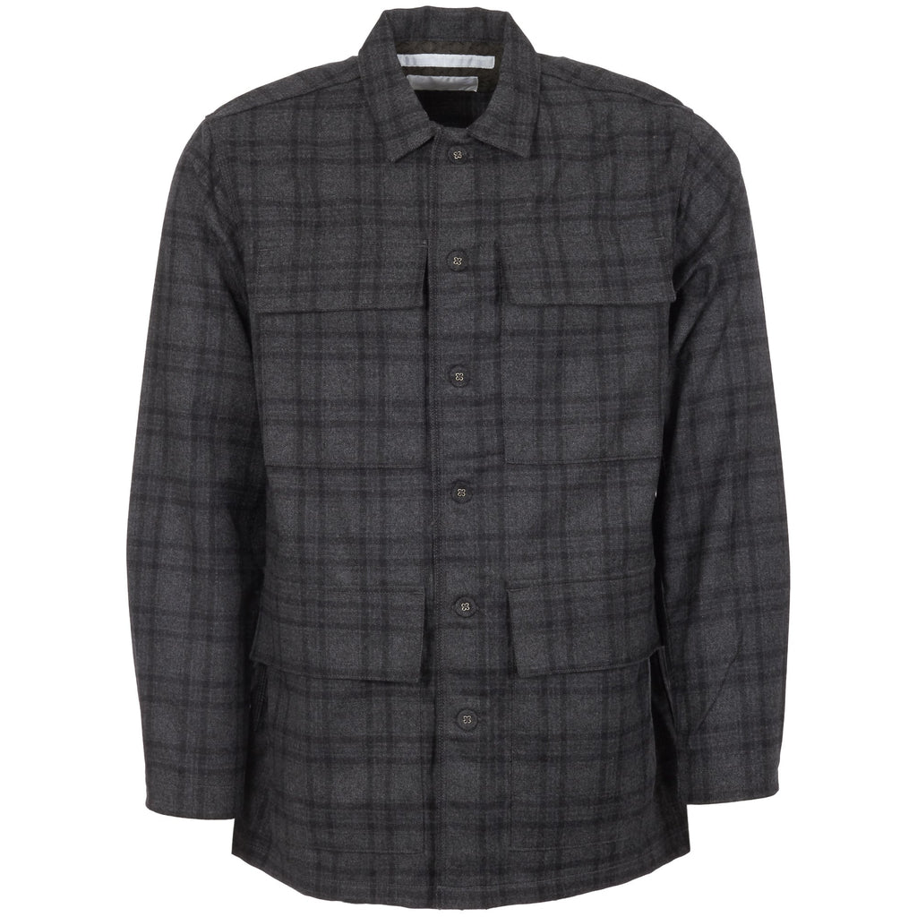 White Mountaineering Grey Check Military Shirt Jacket