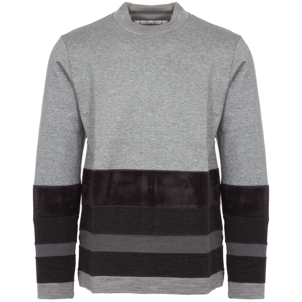 White Mountaineering Grey Contrast Border Mock Neck Jumper