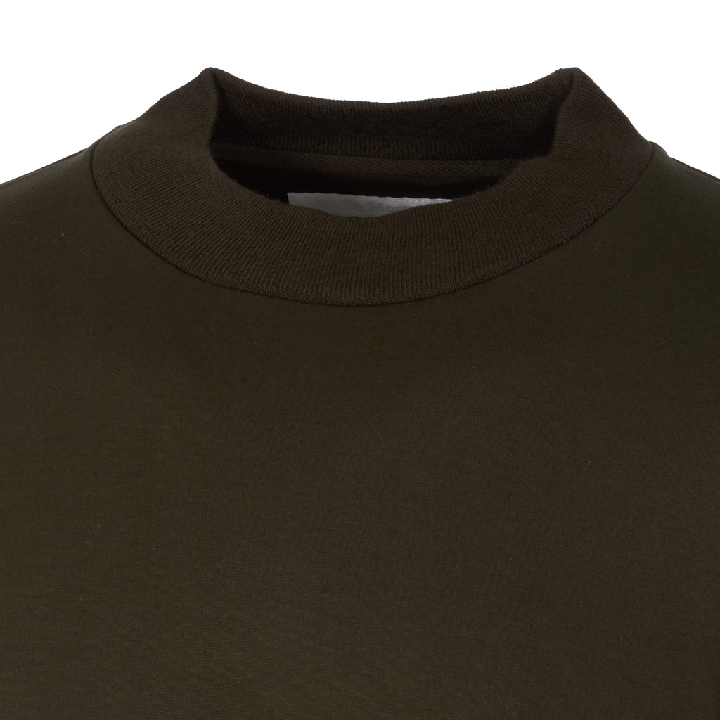 White Mountaineering Khaki Contrast Border Mock Neck Jumper