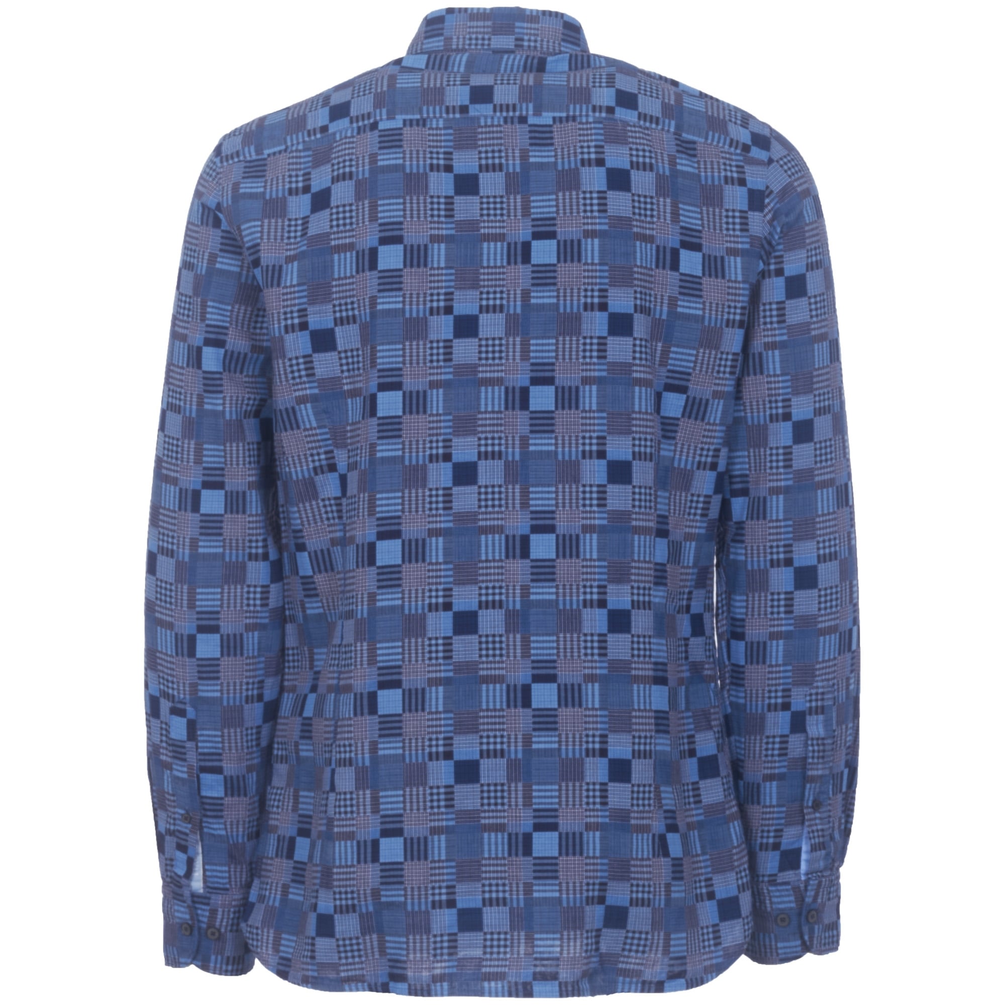 Hackett London Blue Patchwork Weave Shirt