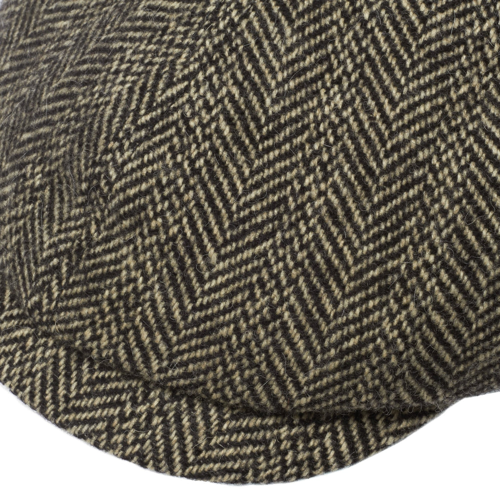 Stetson Hats Virgin Wool 6-Panel Flat Cap- Herringbone