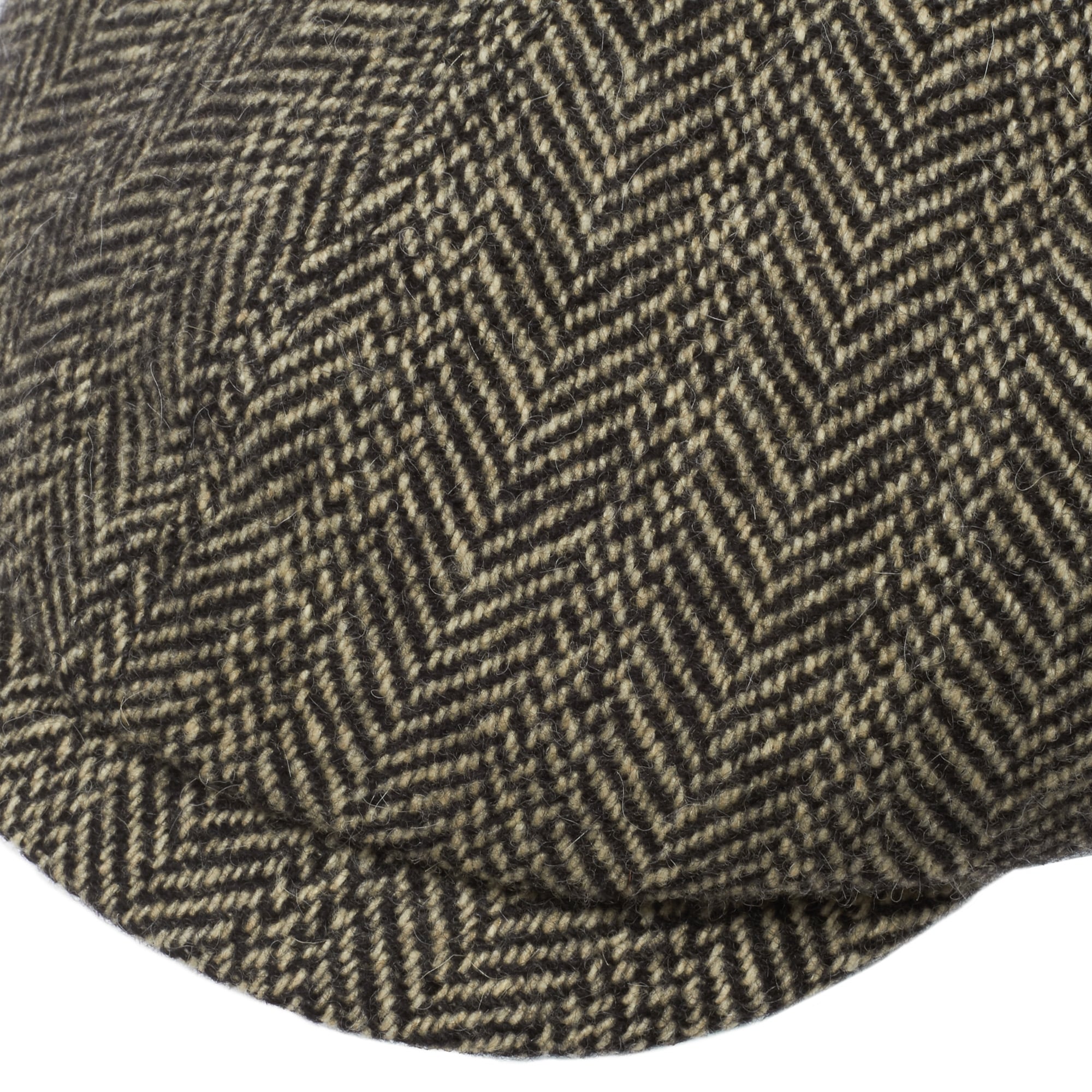 Stetson Hats Virgin Wool 6-Panel Flat Cap- Herringbone