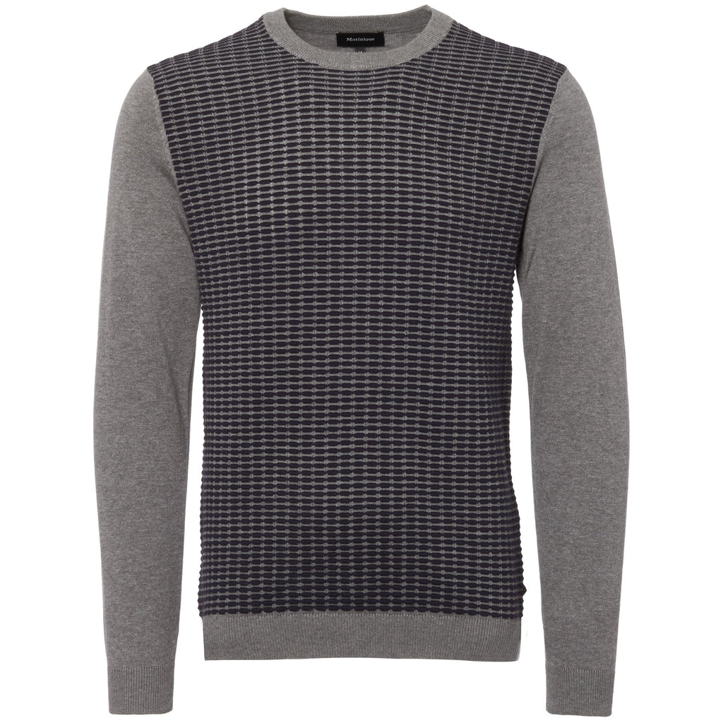 Matinique Grey and Navy Melange Triton Jumper