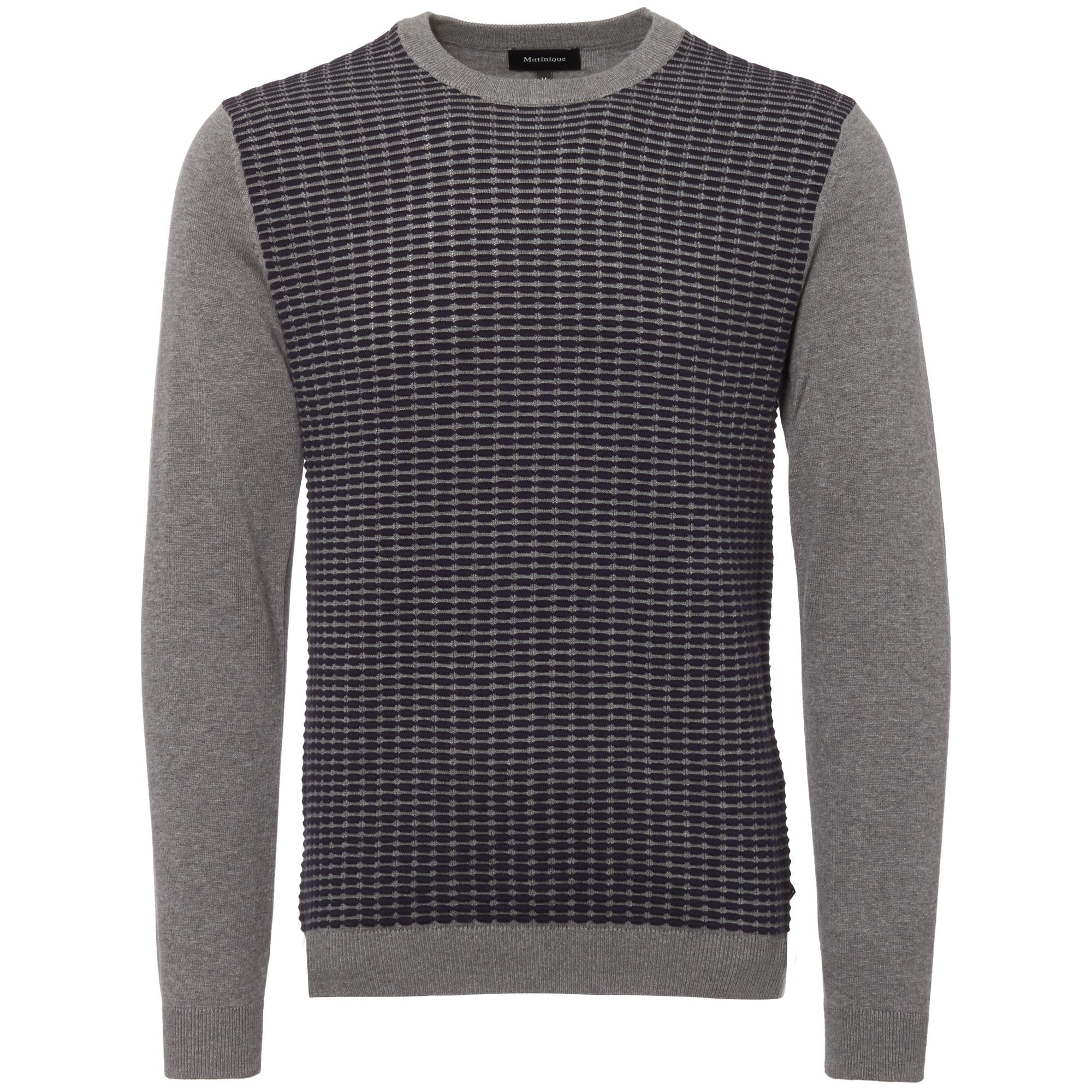 Matinique Grey and Navy Melange Triton Jumper