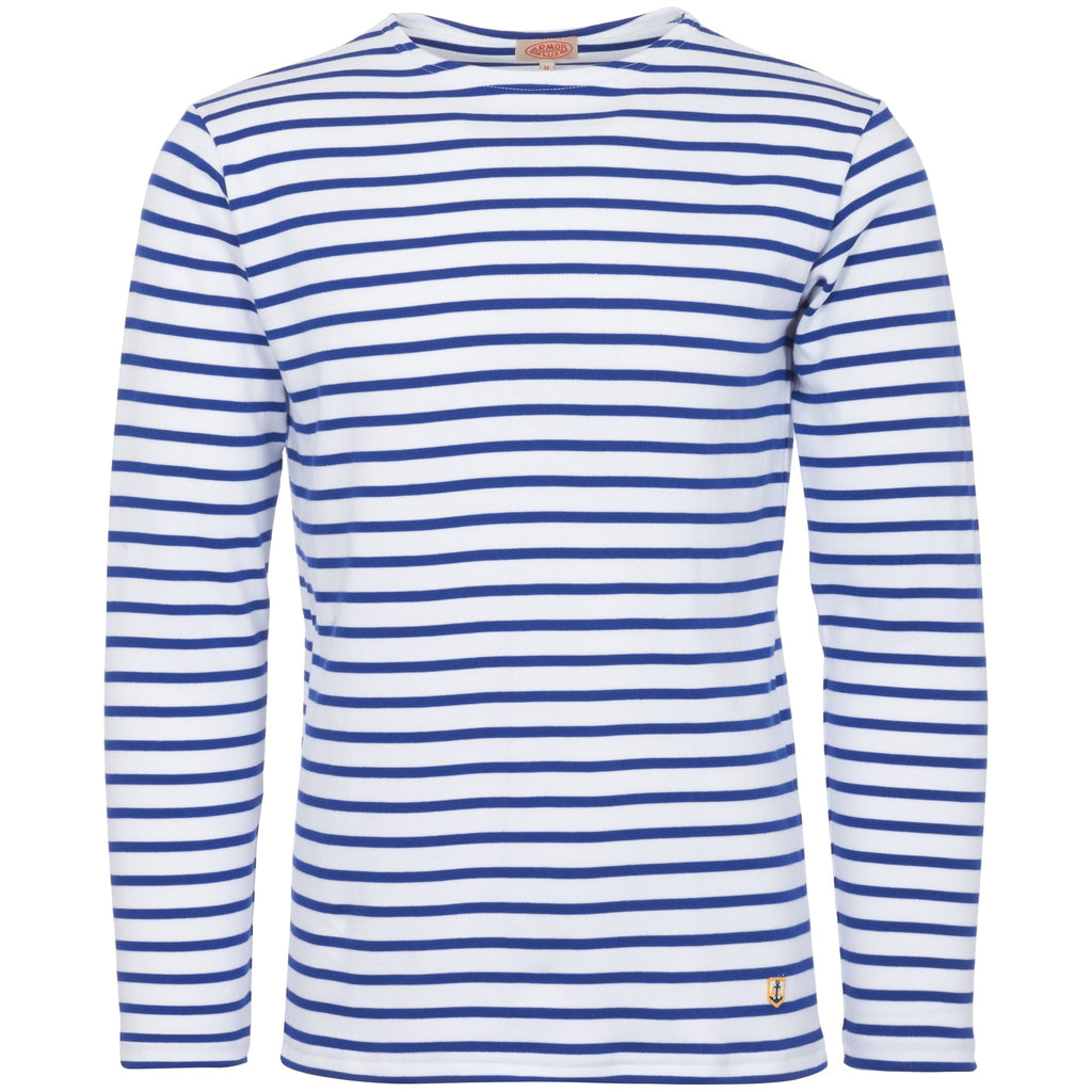 White & Blue Star Long Sleeved Breton Sailor T-Shirt