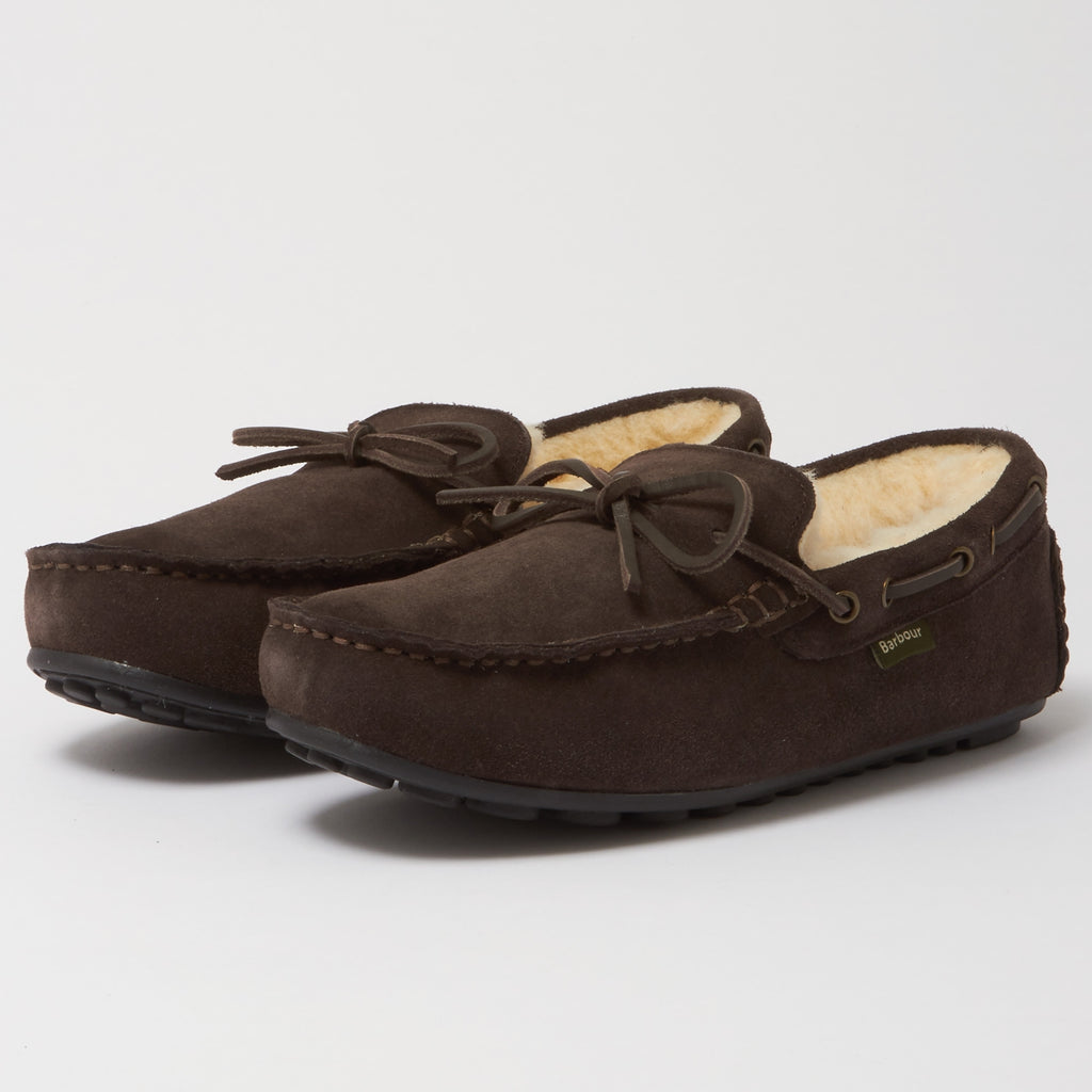 Barbour Brown Halom Slippers