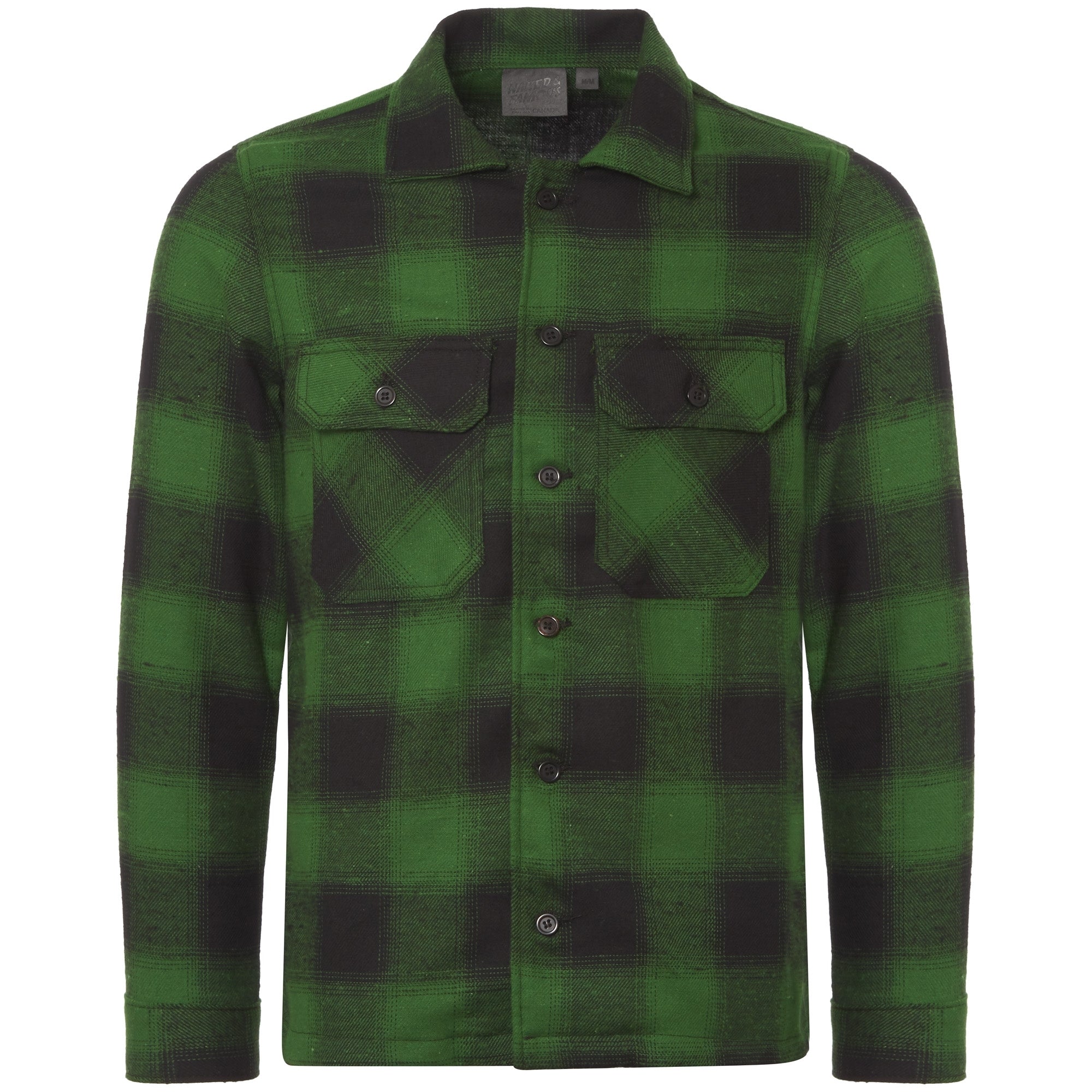 Naked and Famous Denim Green & Black Work Shirt