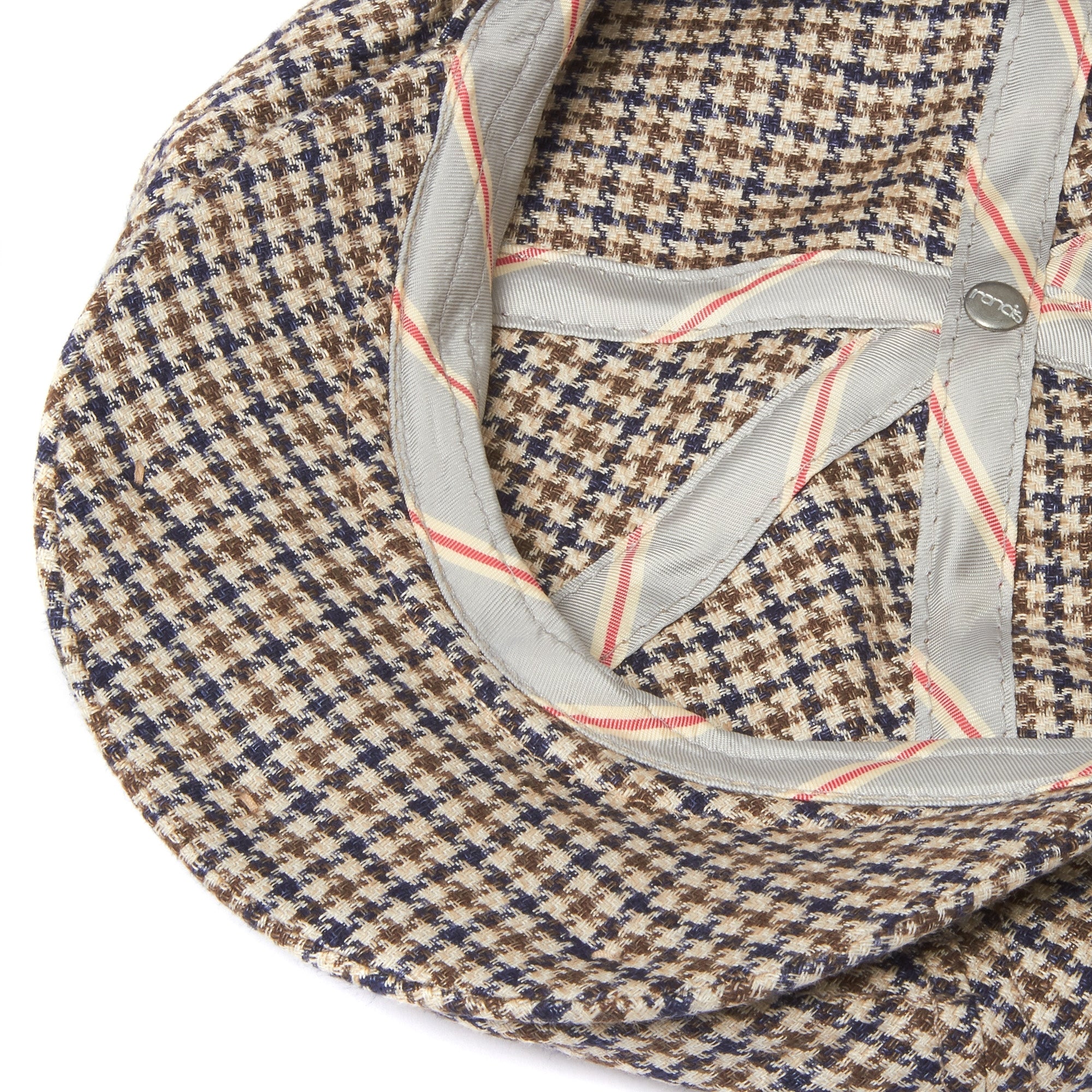 Check 6 panel Flat Cap- Houndstooth