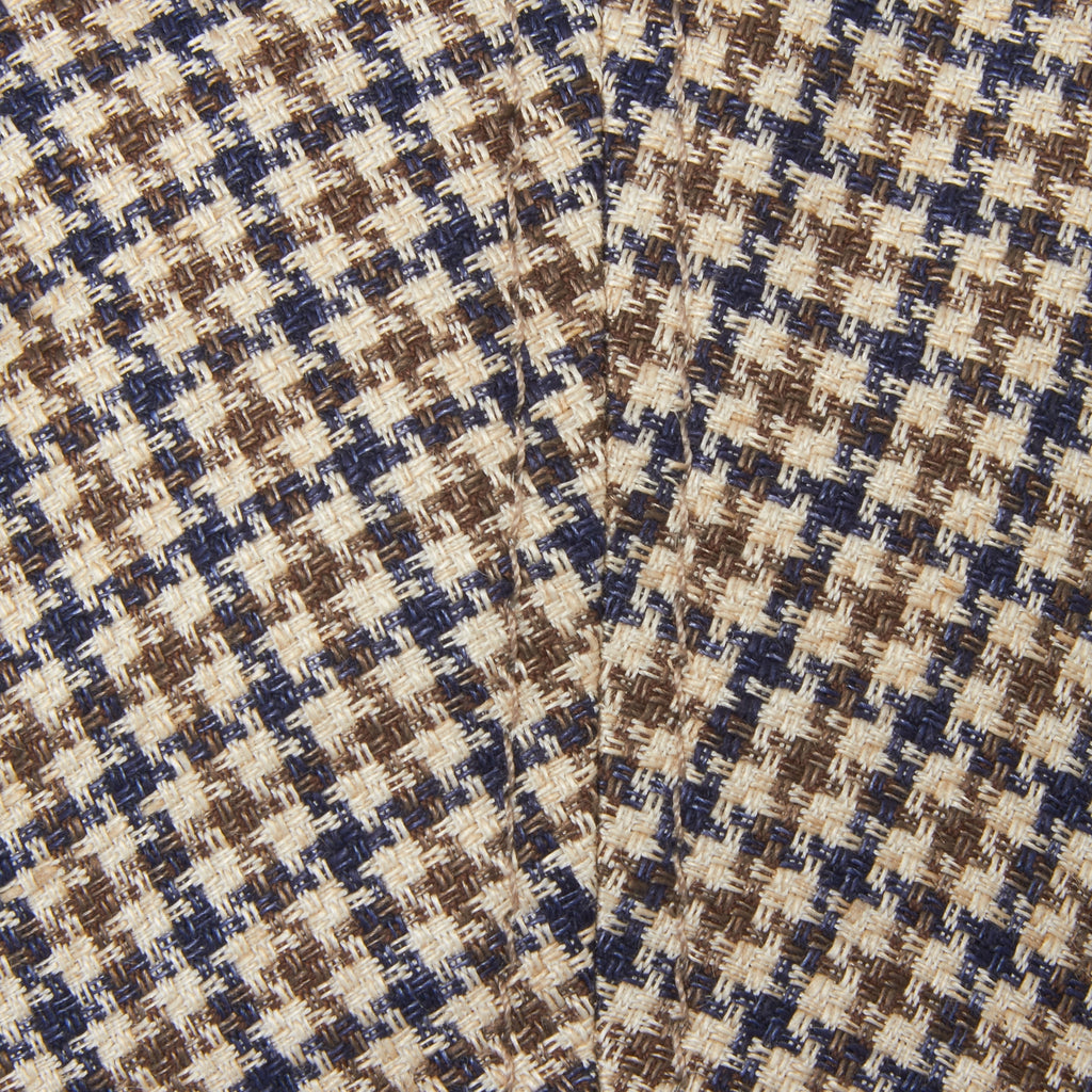 Check 6 panel Flat Cap- Houndstooth