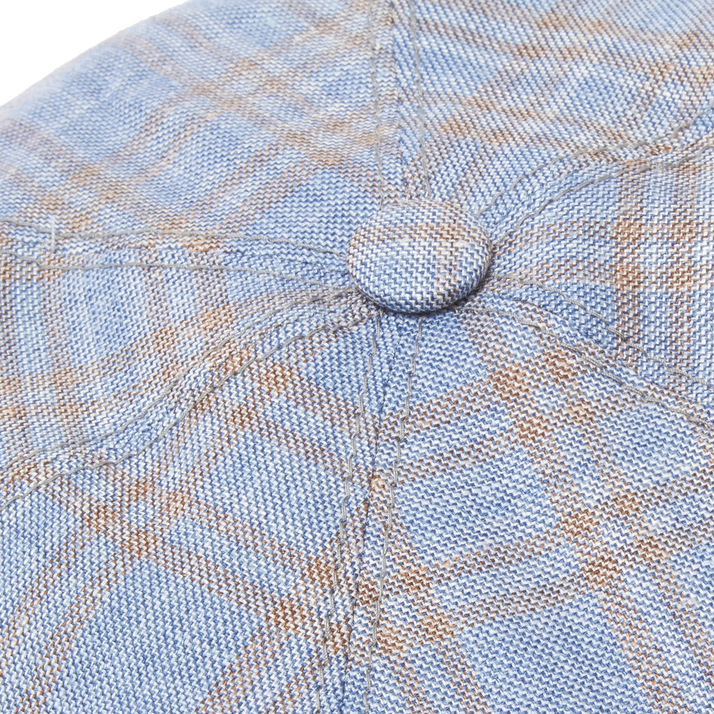 Check 6-Panel Newsboy Cap- Blue